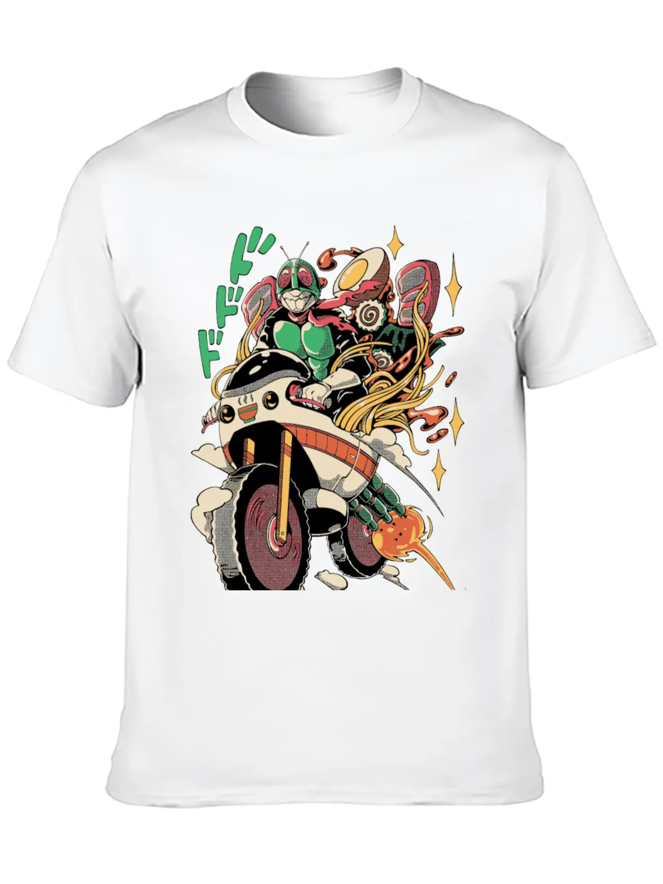 Ramen Rider Noodles Funny Japan Style Food Essential Cotton Tee For Daily Outfits – Unisex Style