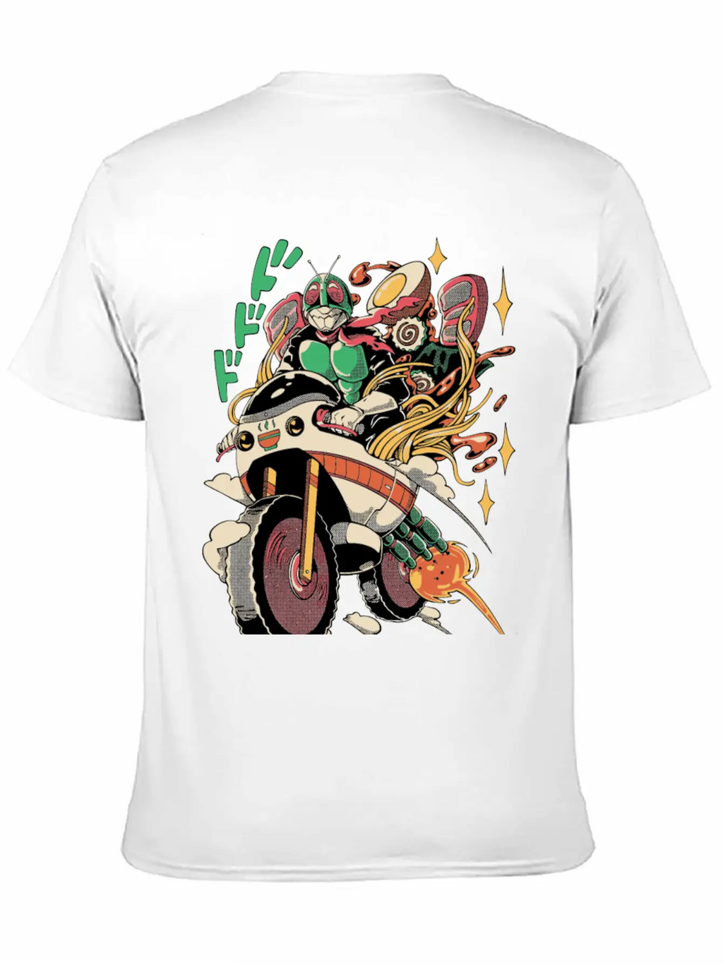 Ramen Rider Noodles Funny Japan Style Food Essential Cotton Tee For Daily Outfits – Unisex Style