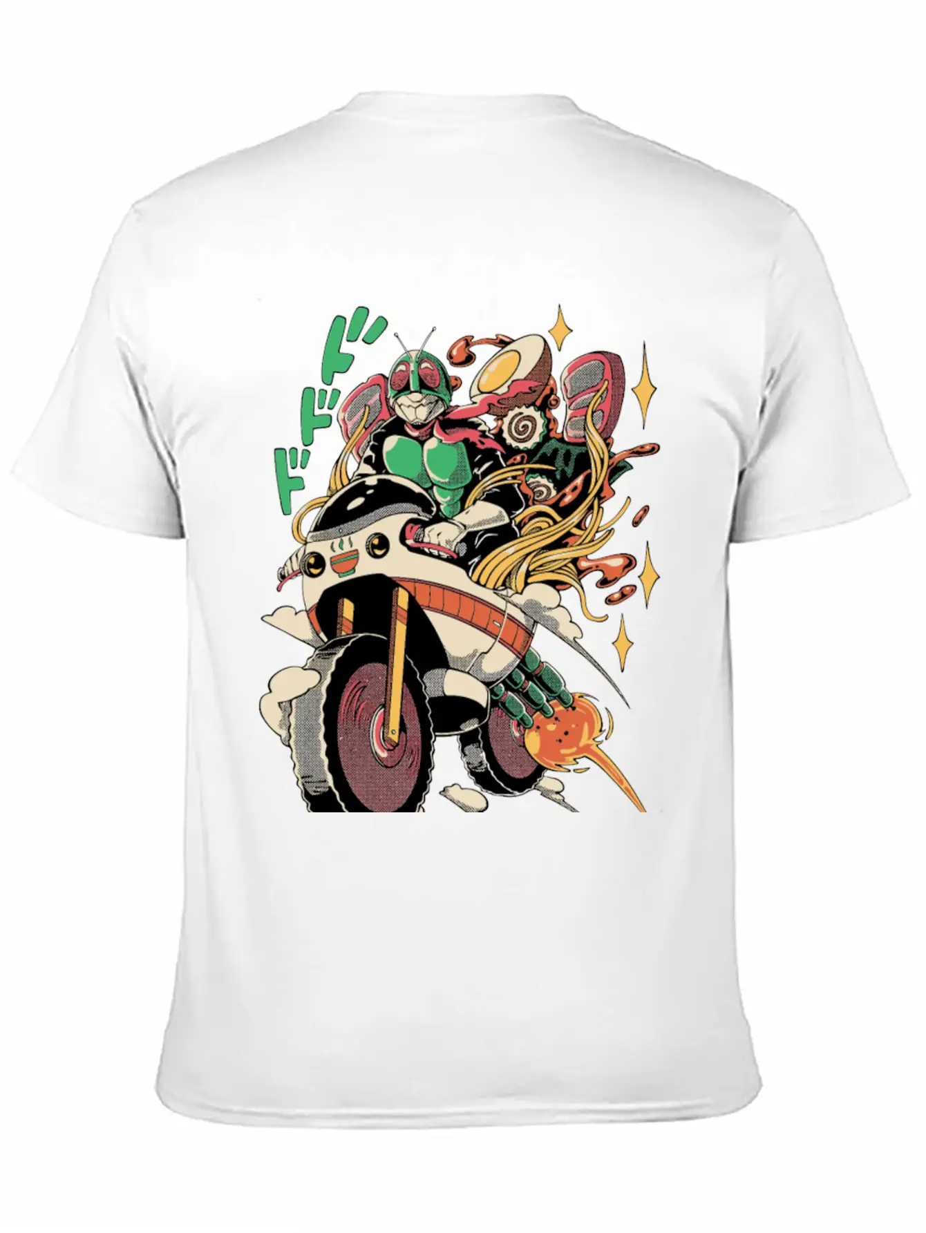Ramen Rider Noodles Funny Japan Style Food Essential Cotton Tee For Daily Outfits – Unisex Style