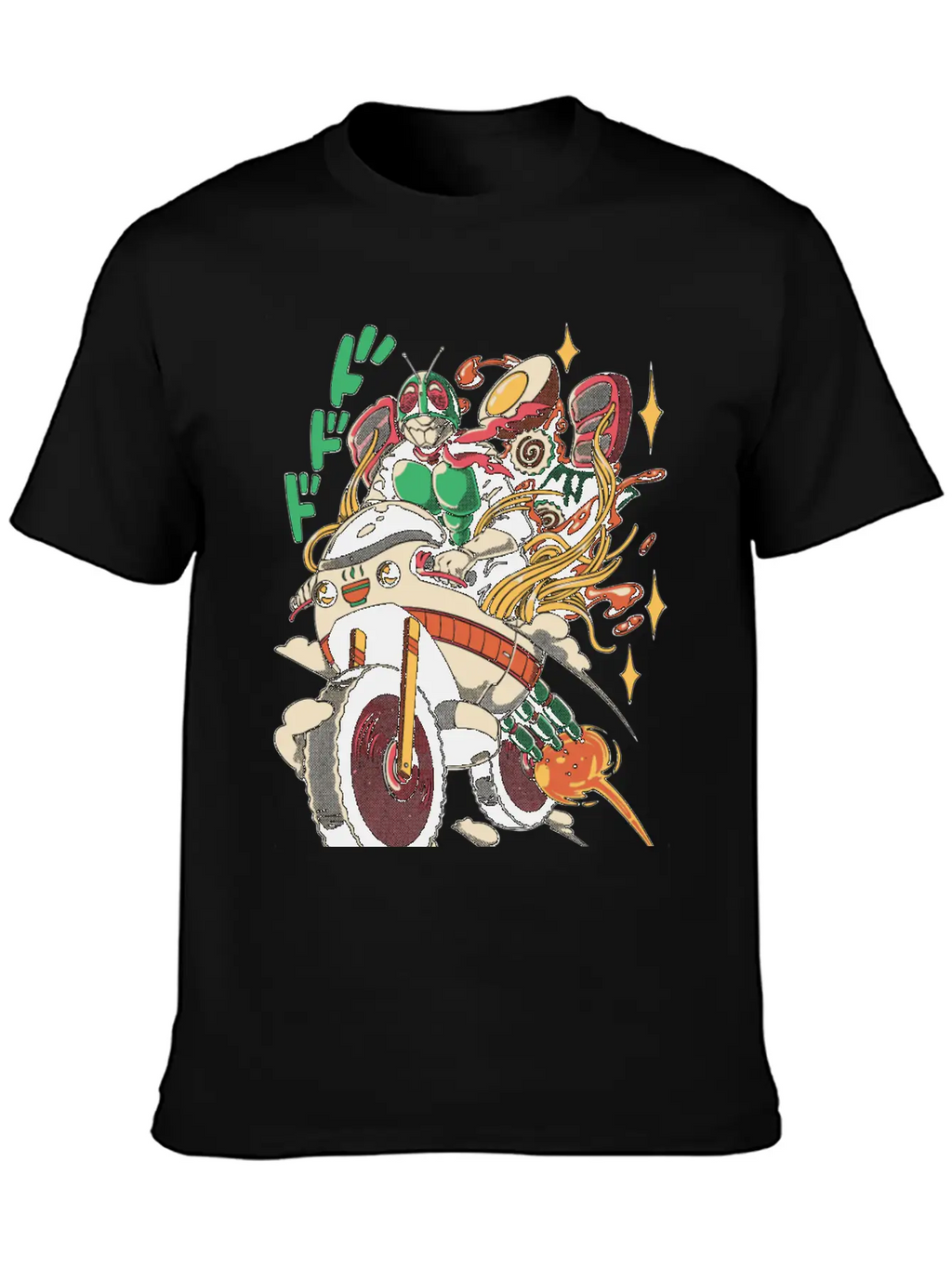 Ramen Rider Noodles Funny Japan Style Food Essential Cotton Tee For Daily Outfits – Unisex Style