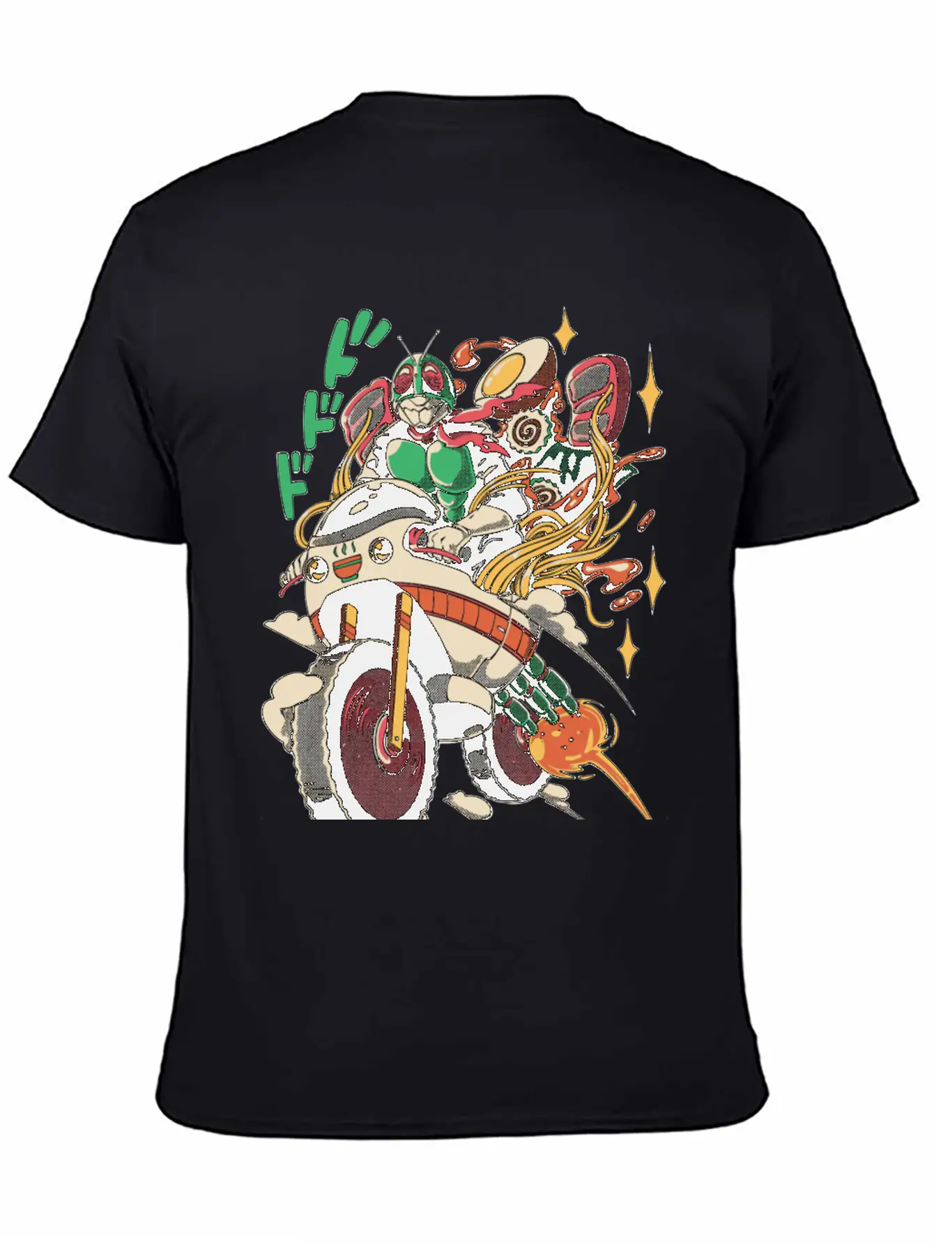 Ramen Rider Noodles Funny Japan Style Food Essential Cotton Tee For Daily Outfits – Unisex Style