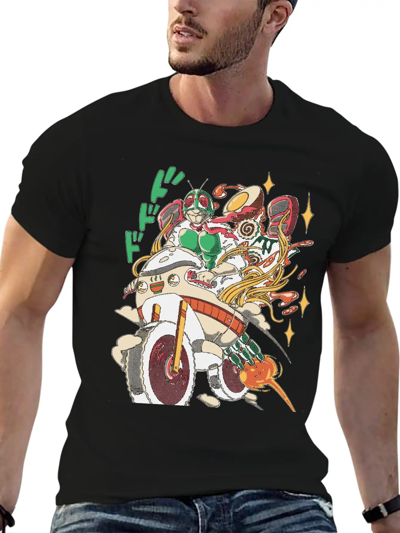 Ramen Rider Noodles Funny Japan Style Food Essential Cotton Tee For Daily Outfits – Unisex Style