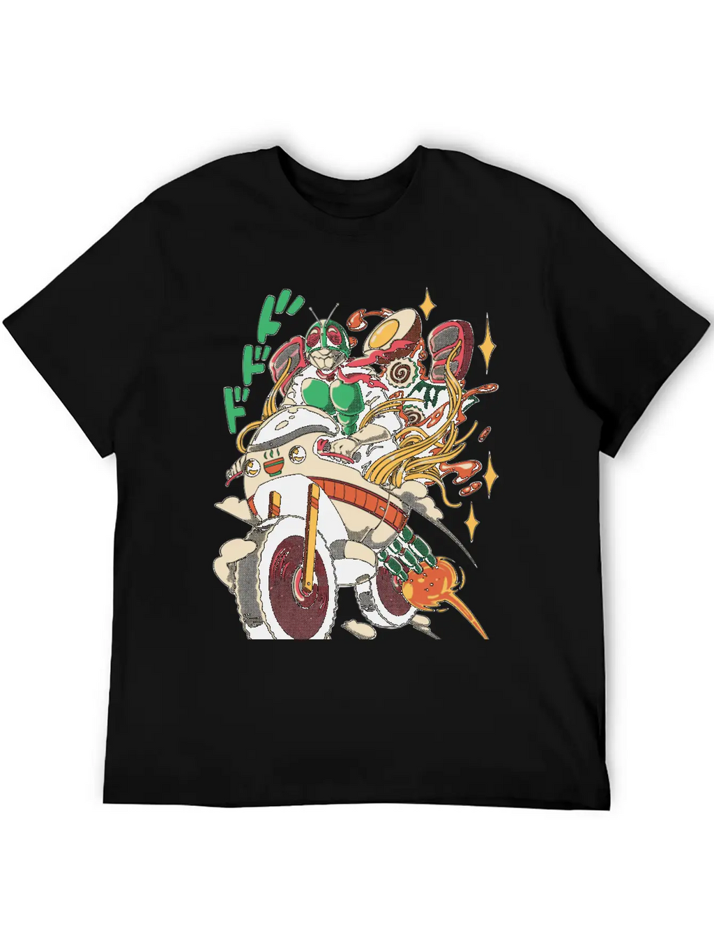 Ramen Rider Noodles Funny Japan Style Food Essential Cotton Tee For Daily Outfits – Unisex Style