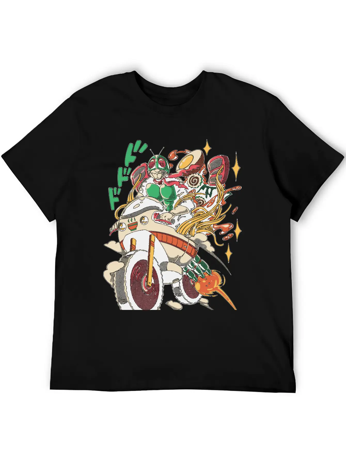 Ramen Rider Noodles Funny Japan Style Food Essential Cotton Tee For Daily Outfits – Unisex Style