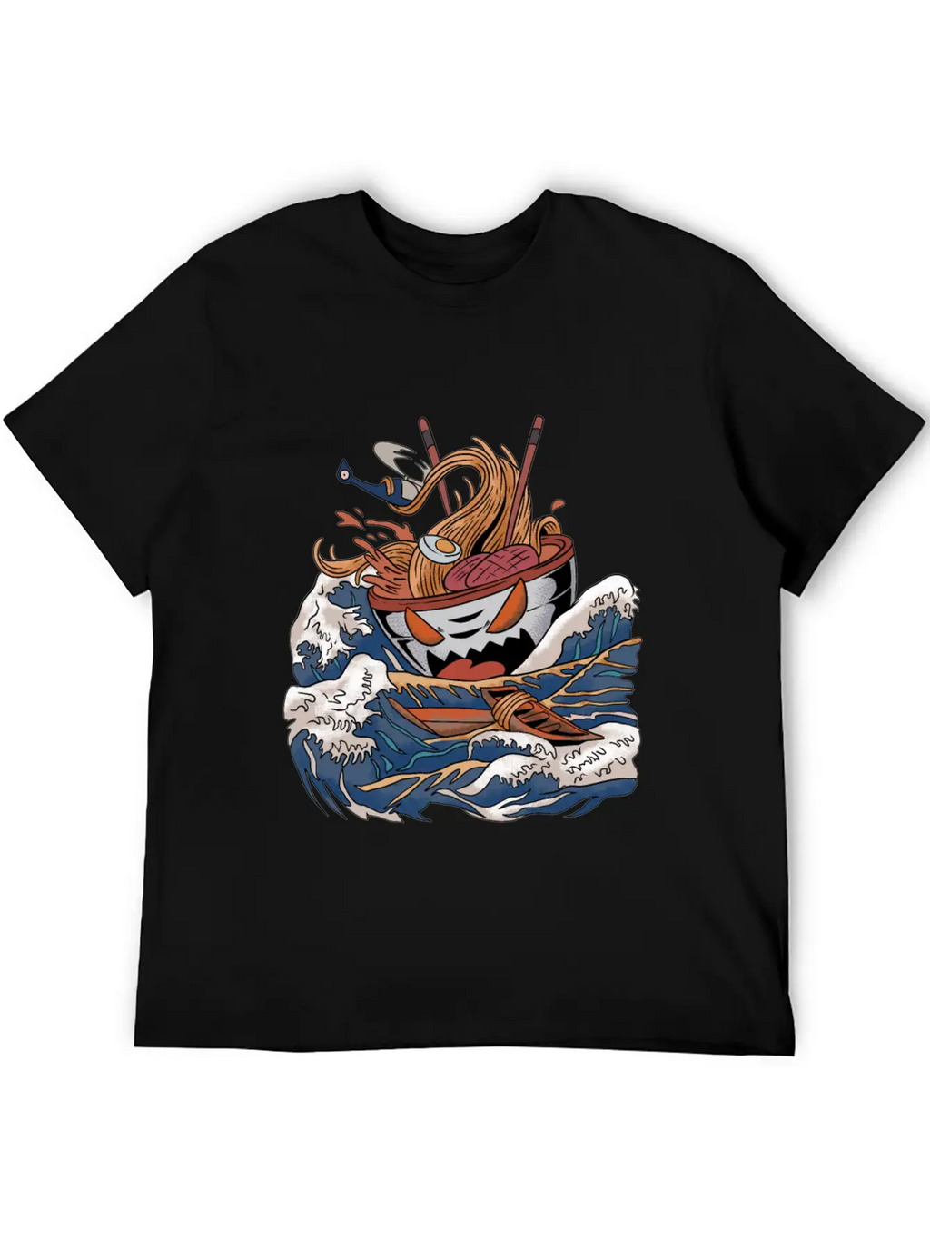 Ramen Tsunami Japanese Noodle Soup Asian Food Gift Casual Graphic T-Shirt – Simple And Comfortable Daily Wear