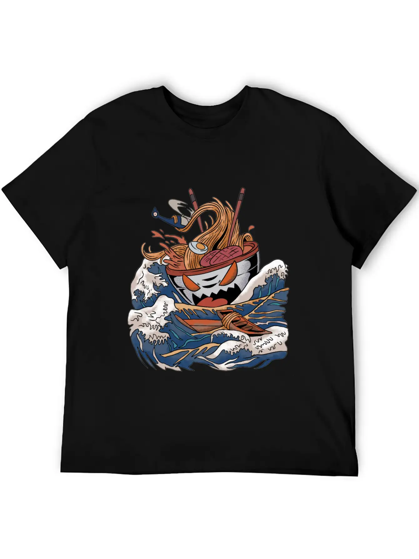 Ramen Tsunami Japanese Noodle Soup Asian Food Gift Casual Graphic T-Shirt – Simple And Comfortable Daily Wear