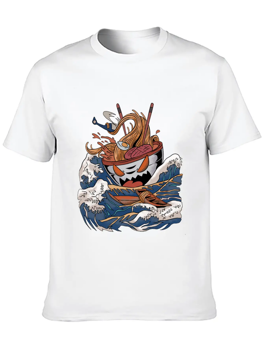 Ramen Tsunami Japanese Noodle Soup Asian Food Gift Casual Graphic T-Shirt – Simple And Comfortable Daily Wear