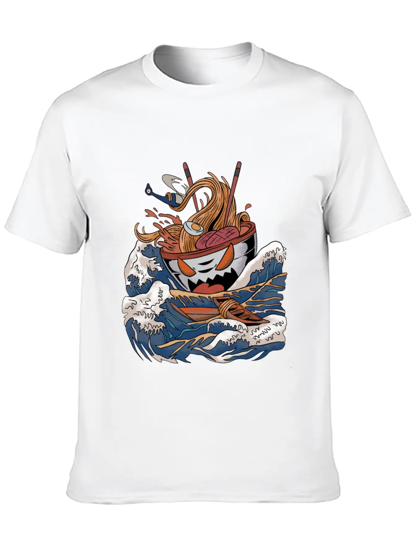 Ramen Tsunami Japanese Noodle Soup Asian Food Gift Casual Graphic T-Shirt – Simple And Comfortable Daily Wear