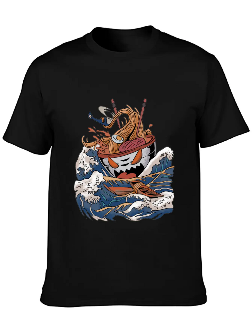 Ramen Tsunami Japanese Noodle Soup Asian Food Gift Casual Graphic T-Shirt – Simple And Comfortable Daily Wear