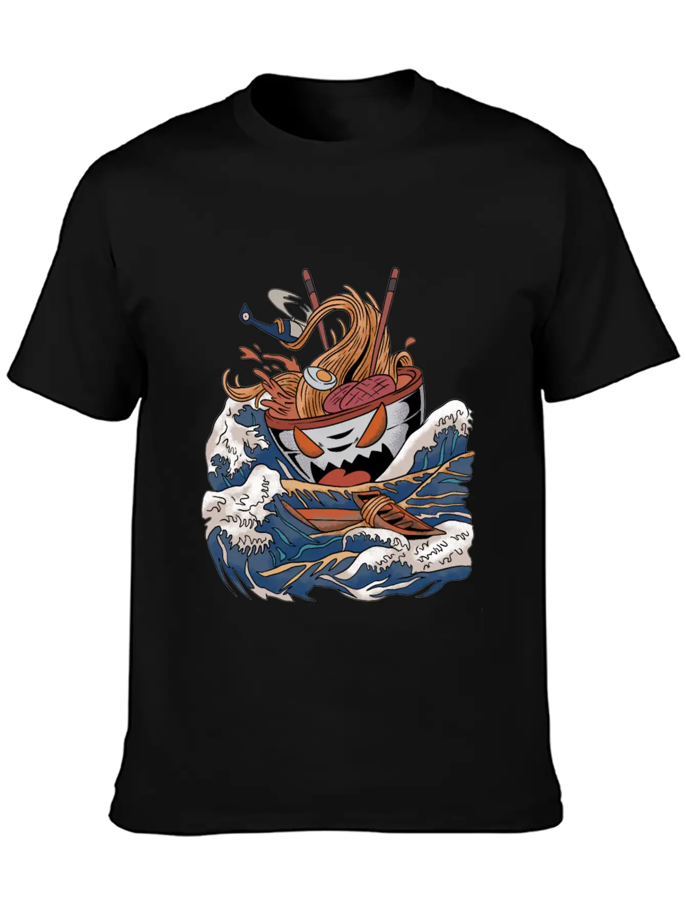 Ramen Tsunami Japanese Noodle Soup Asian Food Gift Casual Graphic T-Shirt – Simple And Comfortable Daily Wear
