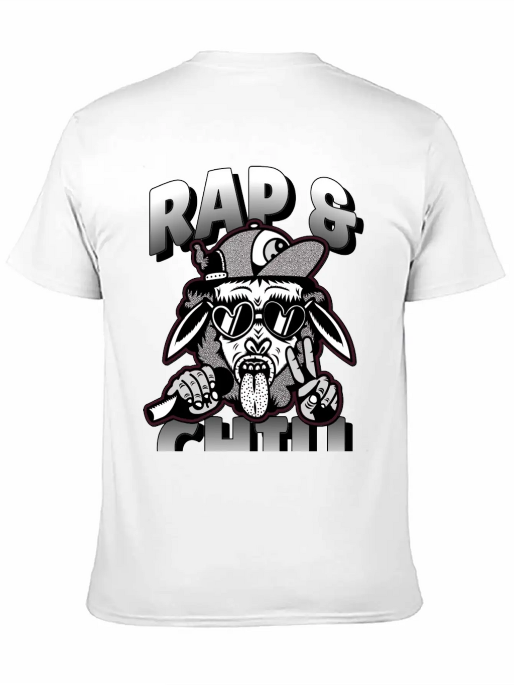 Rap And Chill - Cool Rap Cow Unisex Short Sleeve Soft Cotton T-Shirt – Casual Everyday Wear