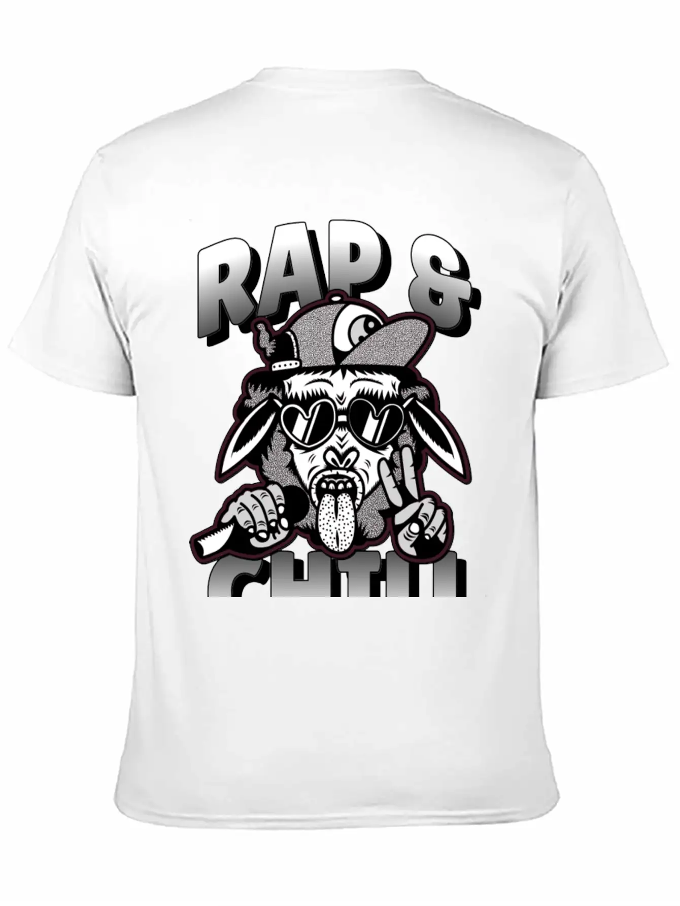 Rap And Chill - Cool Rap Cow Unisex Short Sleeve Soft Cotton T-Shirt – Casual Everyday Wear
