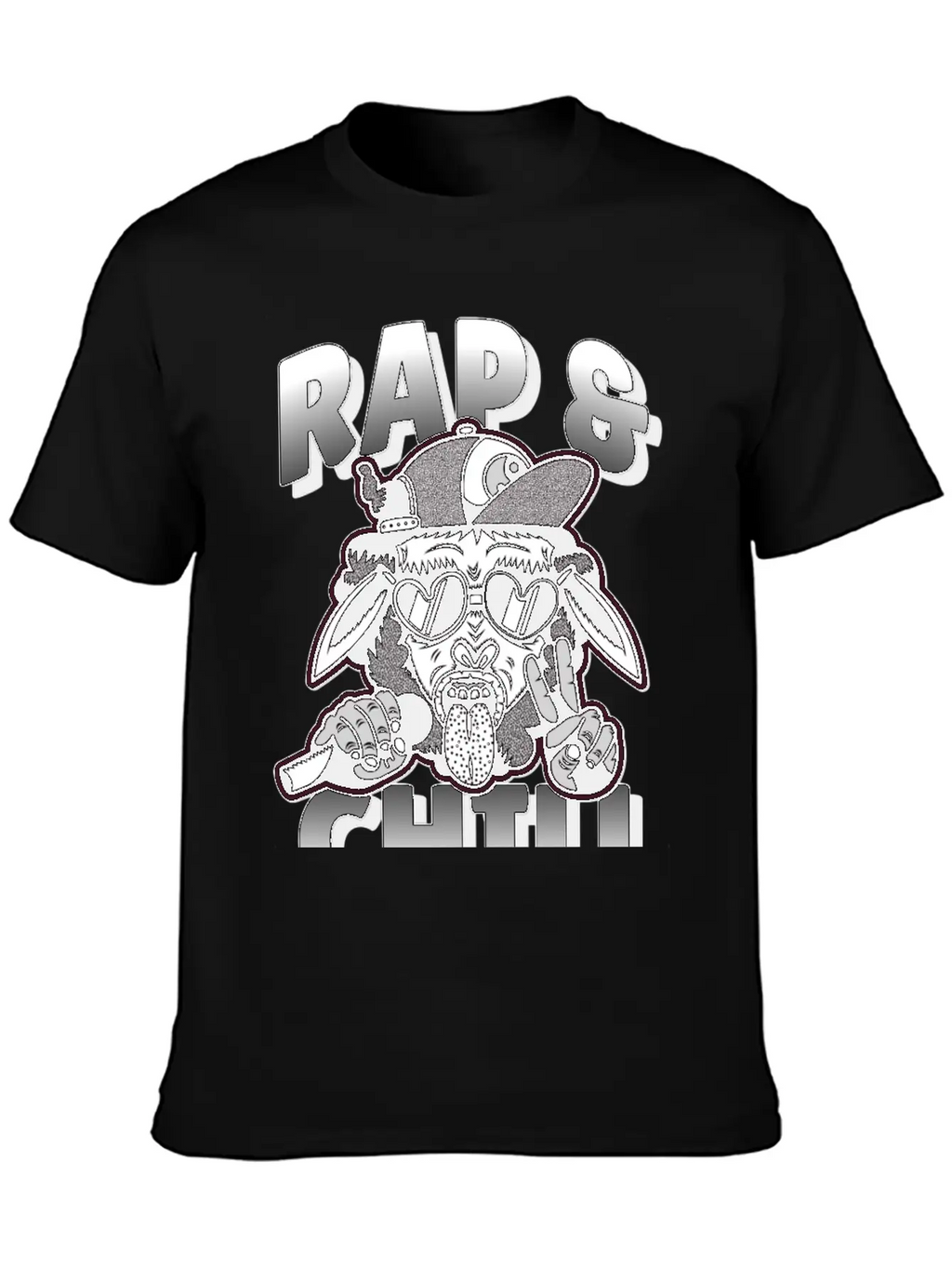 Rap And Chill - Cool Rap Cow Unisex Short Sleeve Soft Cotton T-Shirt – Casual Everyday Wear