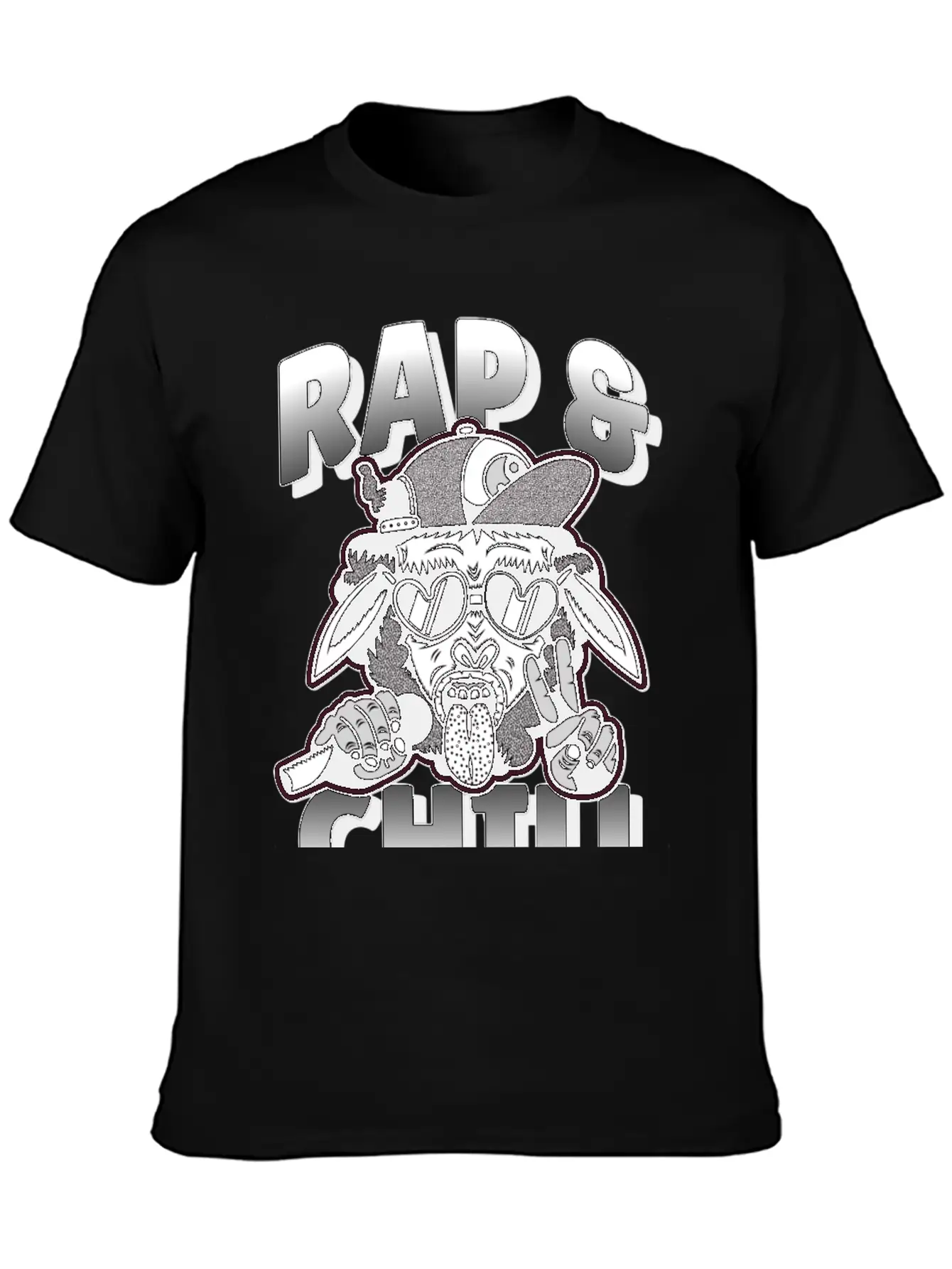 Rap And Chill - Cool Rap Cow Unisex Short Sleeve Soft Cotton T-Shirt – Casual Everyday Wear