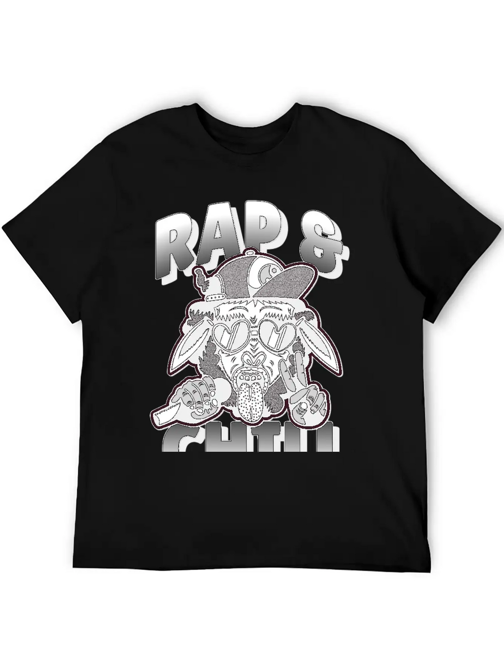 Rap And Chill - Cool Rap Cow Unisex Short Sleeve Soft Cotton T-Shirt – Casual Everyday Wear
