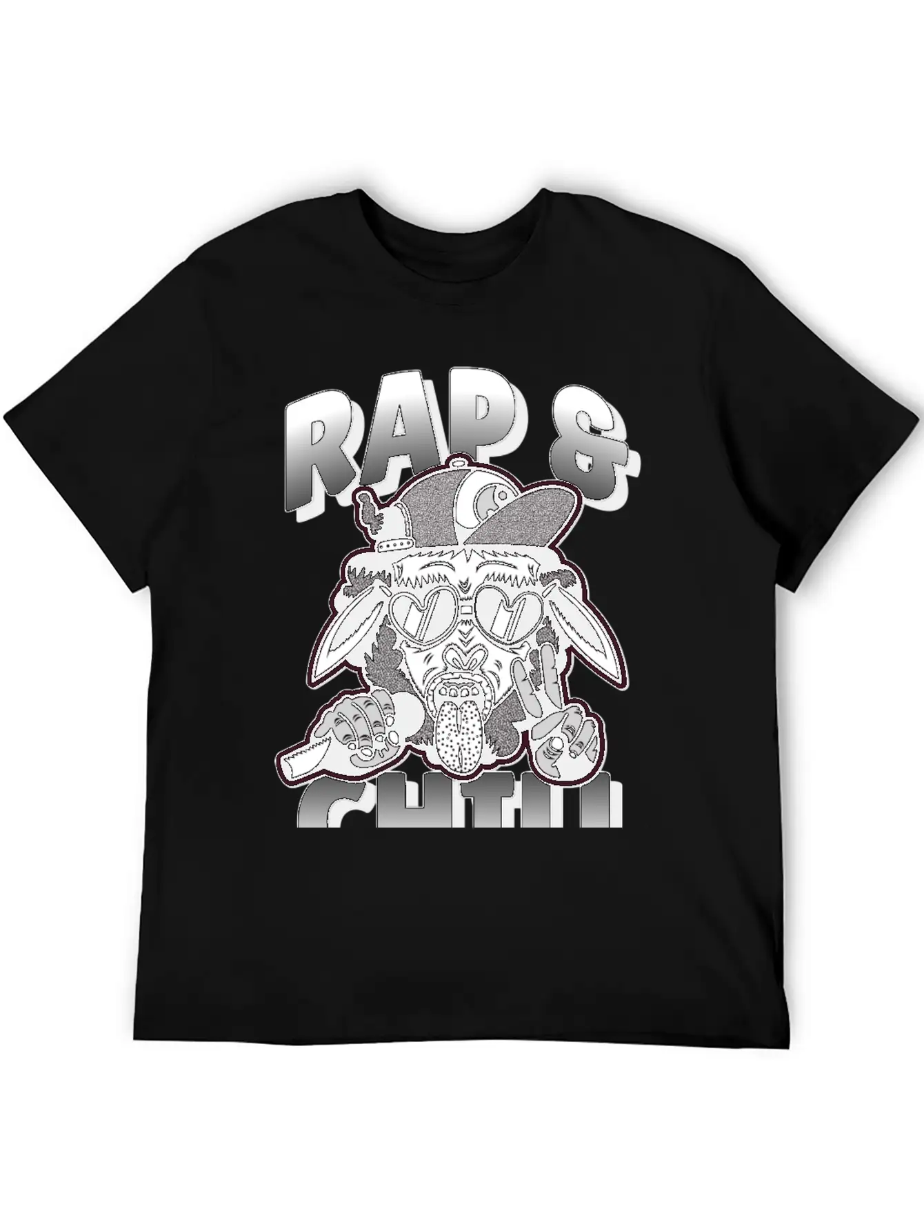 Rap And Chill - Cool Rap Cow Unisex Short Sleeve Soft Cotton T-Shirt – Casual Everyday Wear