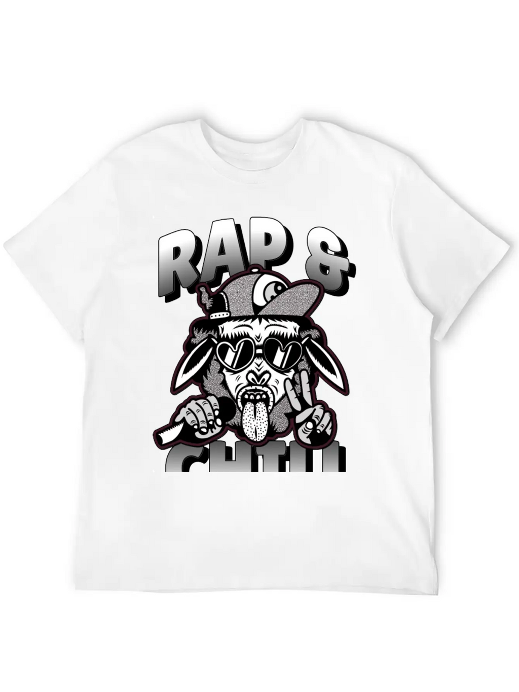 Rap And Chill - Cool Rap Cow Unisex Short Sleeve Soft Cotton T-Shirt – Casual Everyday Wear