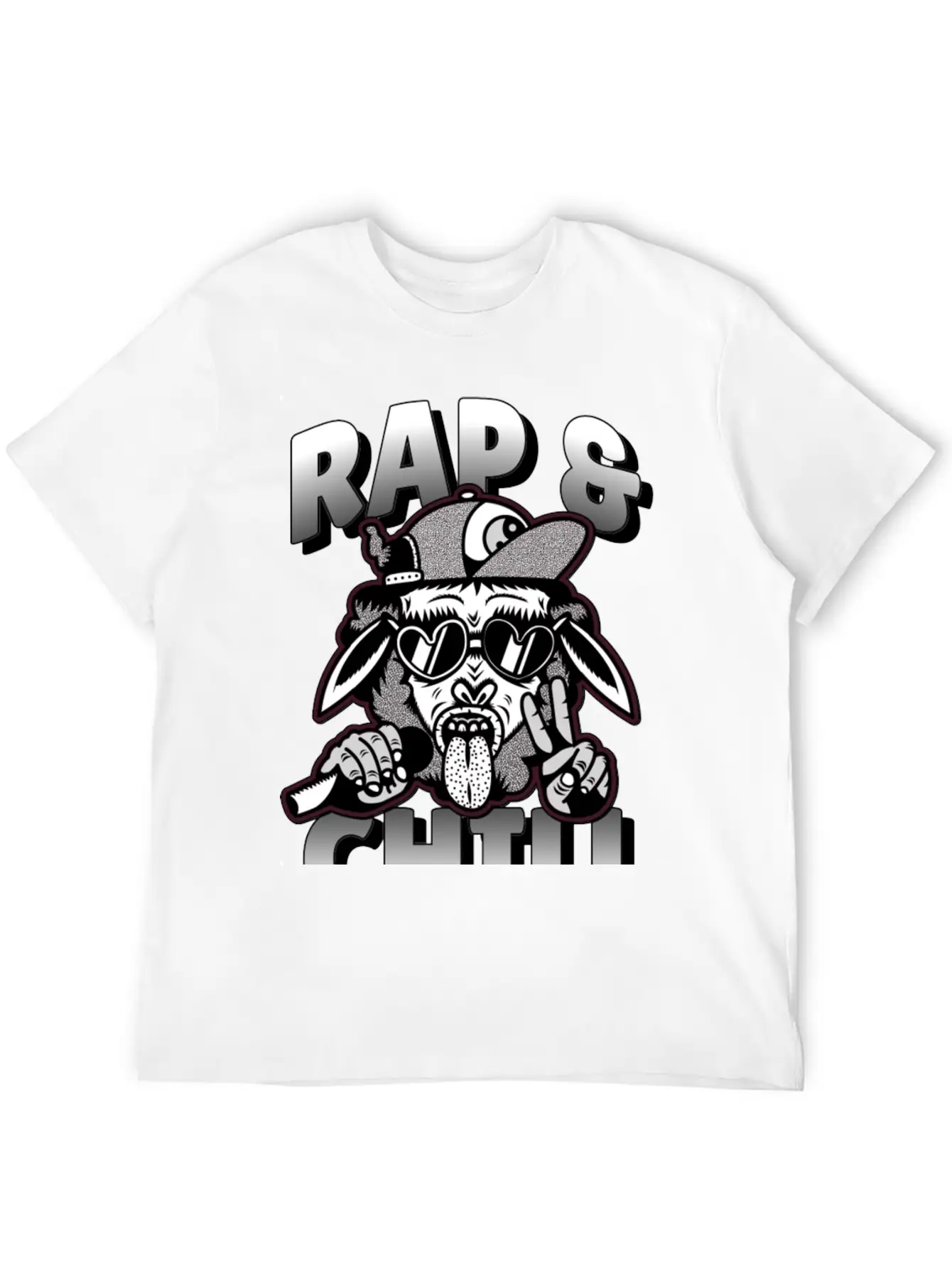 Rap And Chill - Cool Rap Cow Unisex Short Sleeve Soft Cotton T-Shirt – Casual Everyday Wear