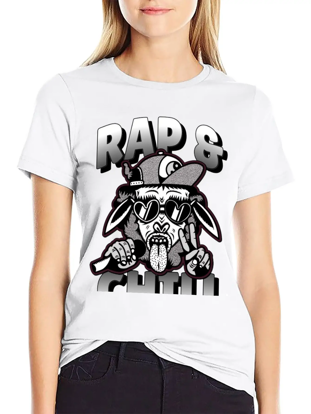 Rap And Chill - Cool Rap Cow Unisex Short Sleeve Soft Cotton T-Shirt – Casual Everyday Wear