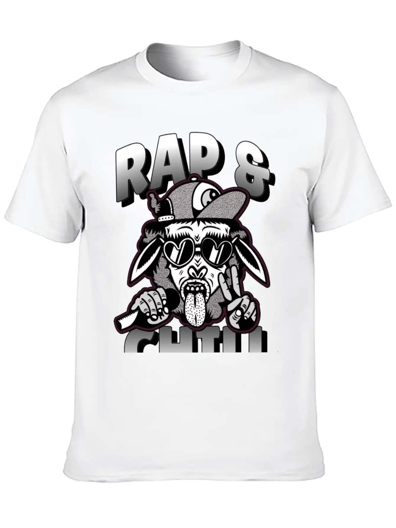 Rap And Chill - Cool Rap Cow Unisex Short Sleeve Soft Cotton T-Shirt – Casual Everyday Wear