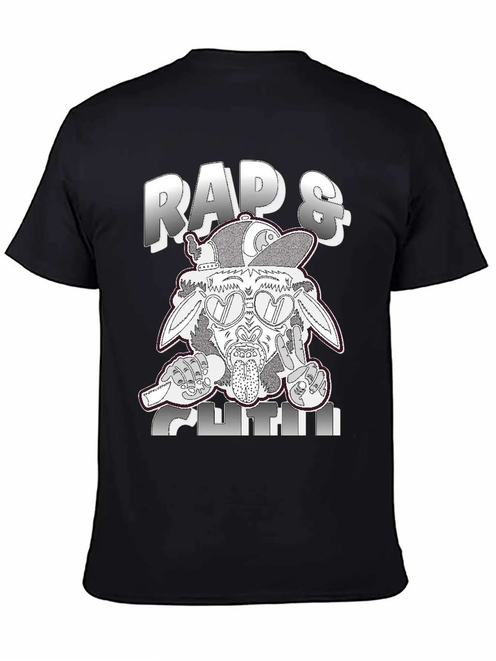 Rap And Chill - Cool Rap Cow Unisex Short Sleeve Soft Cotton T-Shirt – Casual Everyday Wear