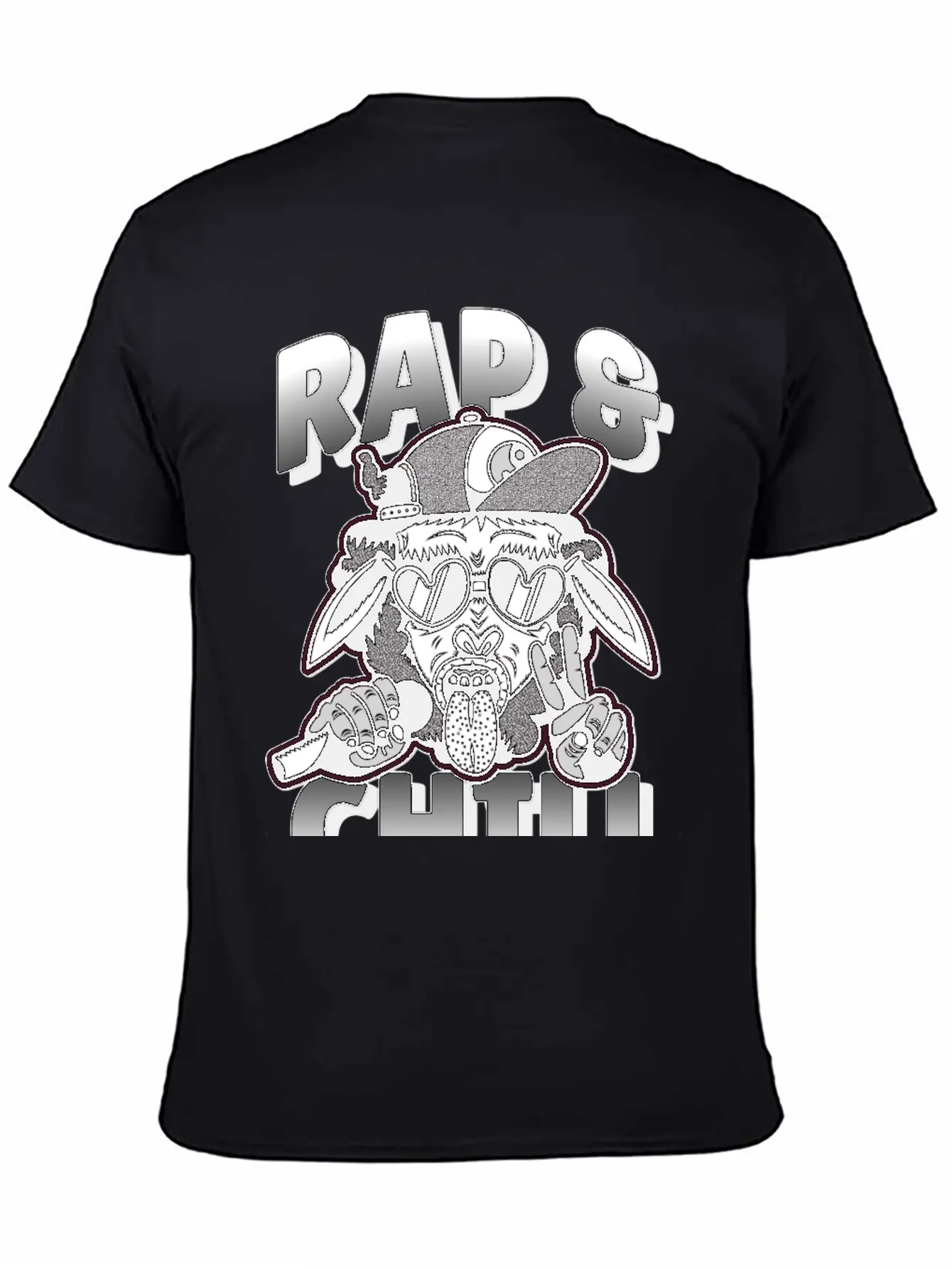 Rap And Chill - Cool Rap Cow Unisex Short Sleeve Soft Cotton T-Shirt – Casual Everyday Wear
