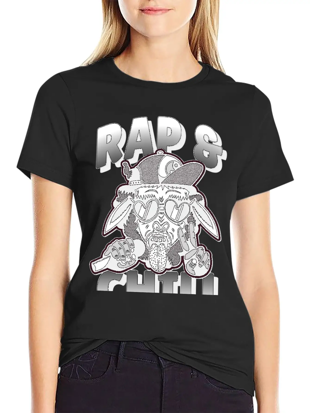Rap And Chill - Cool Rap Cow Unisex Short Sleeve Soft Cotton T-Shirt – Casual Everyday Wear