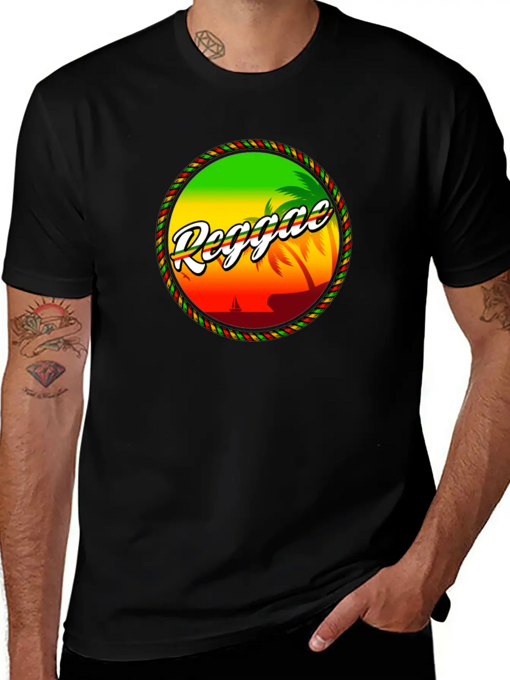 Rastafari Music Vibes Only Rasta Jamaika Reggae Unisex Short Sleeve Soft Cotton T-Shirt – Casual Everyday Wear