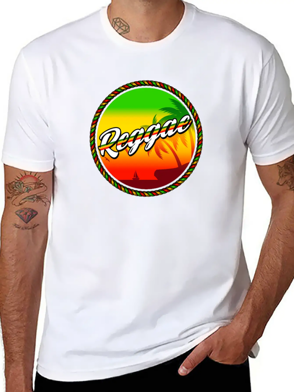Rastafari Music Vibes Only Rasta Jamaika Reggae Unisex Short Sleeve Soft Cotton T-Shirt – Casual Everyday Wear