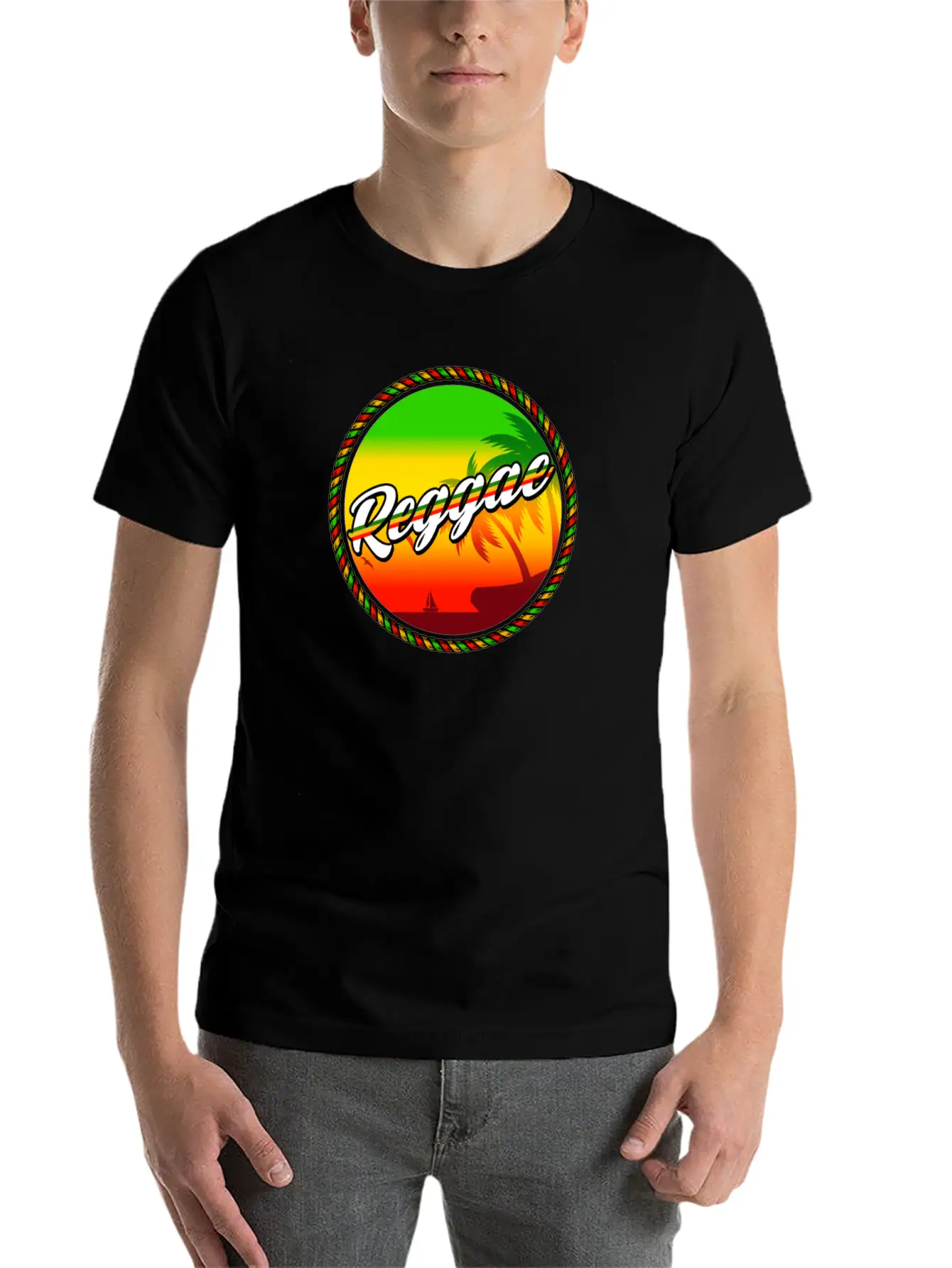 Rastafari Music Vibes Only Rasta Jamaika Reggae Unisex Short Sleeve Soft Cotton T-Shirt – Casual Everyday Wear