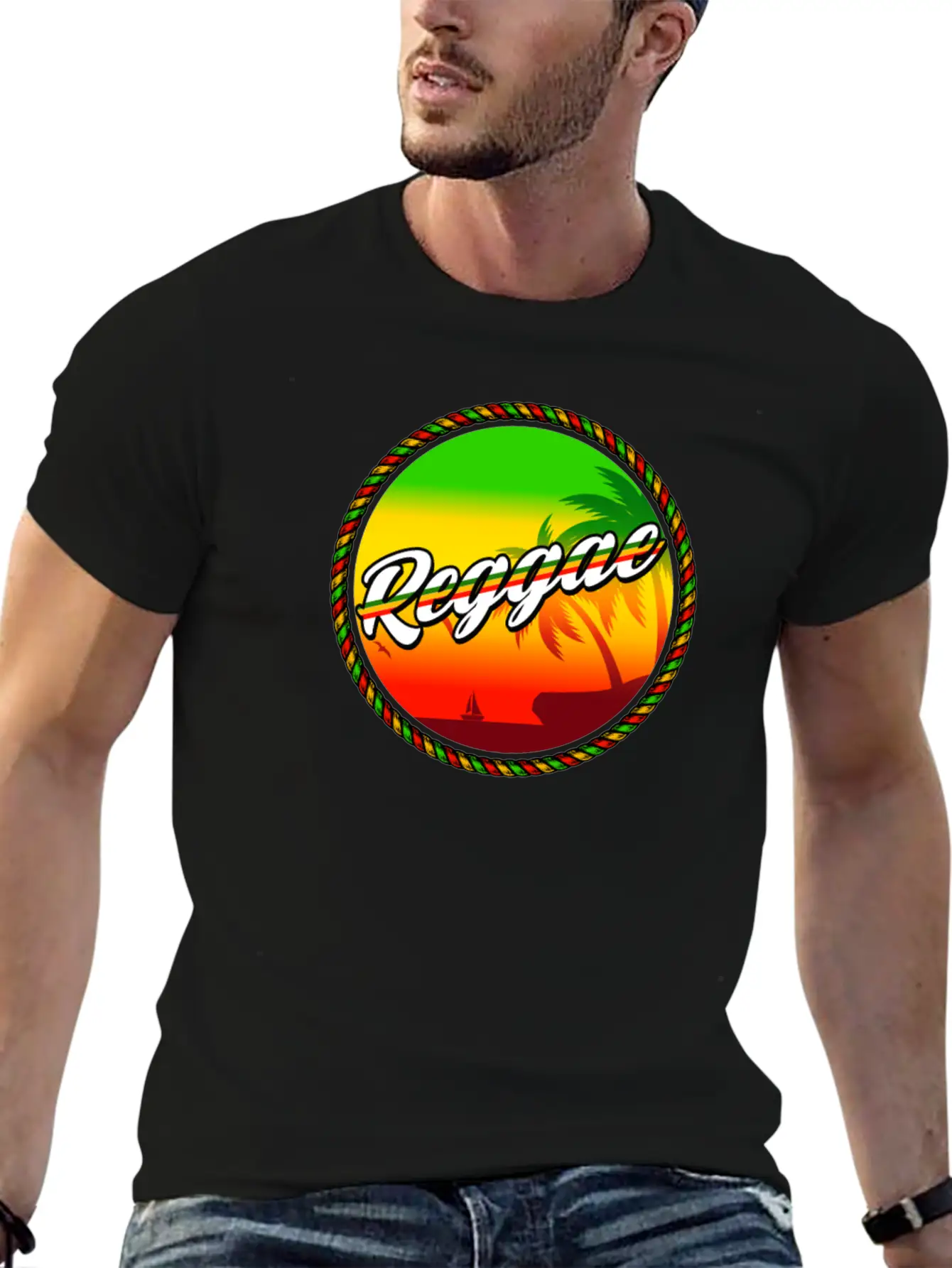 Rastafari Music Vibes Only Rasta Jamaika Reggae Unisex Short Sleeve Soft Cotton T-Shirt – Casual Everyday Wear