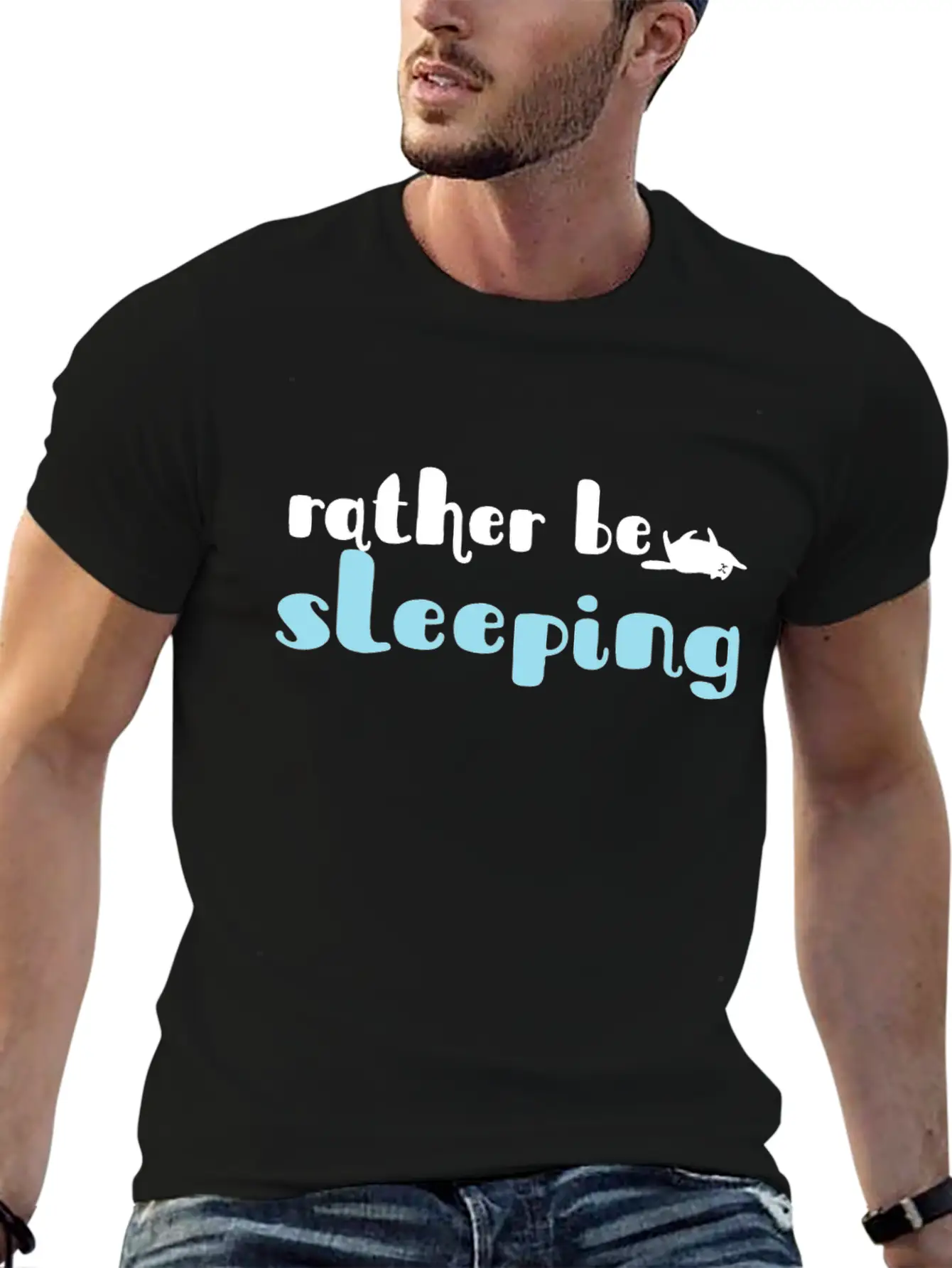 Rather Be Sleeping Cat Lover Gift Unisex Casual T-Shirt – Clean Design For Daily Comfort