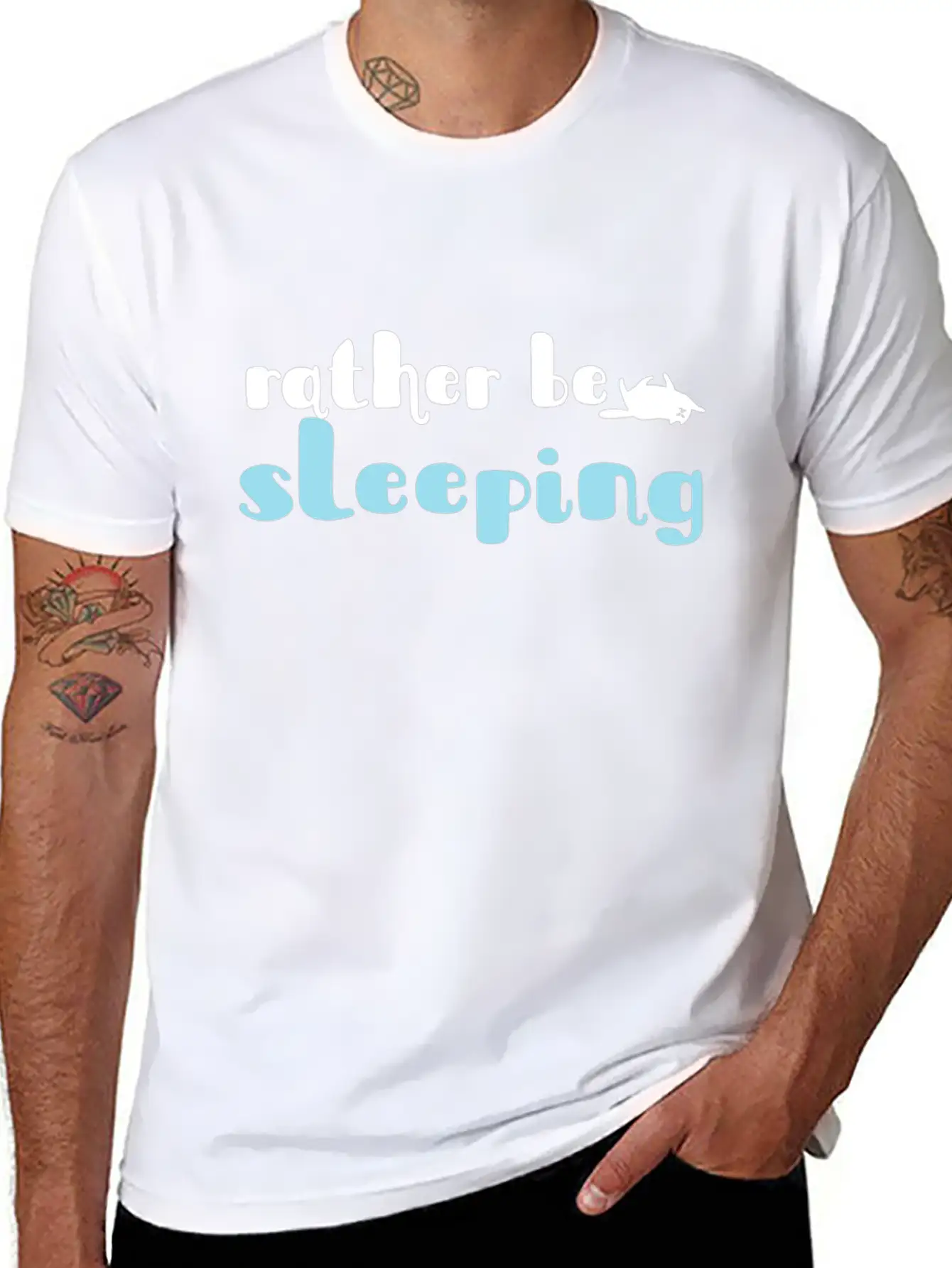 Rather Be Sleeping Cat Lover Gift Unisex Casual T-Shirt – Clean Design For Daily Comfort