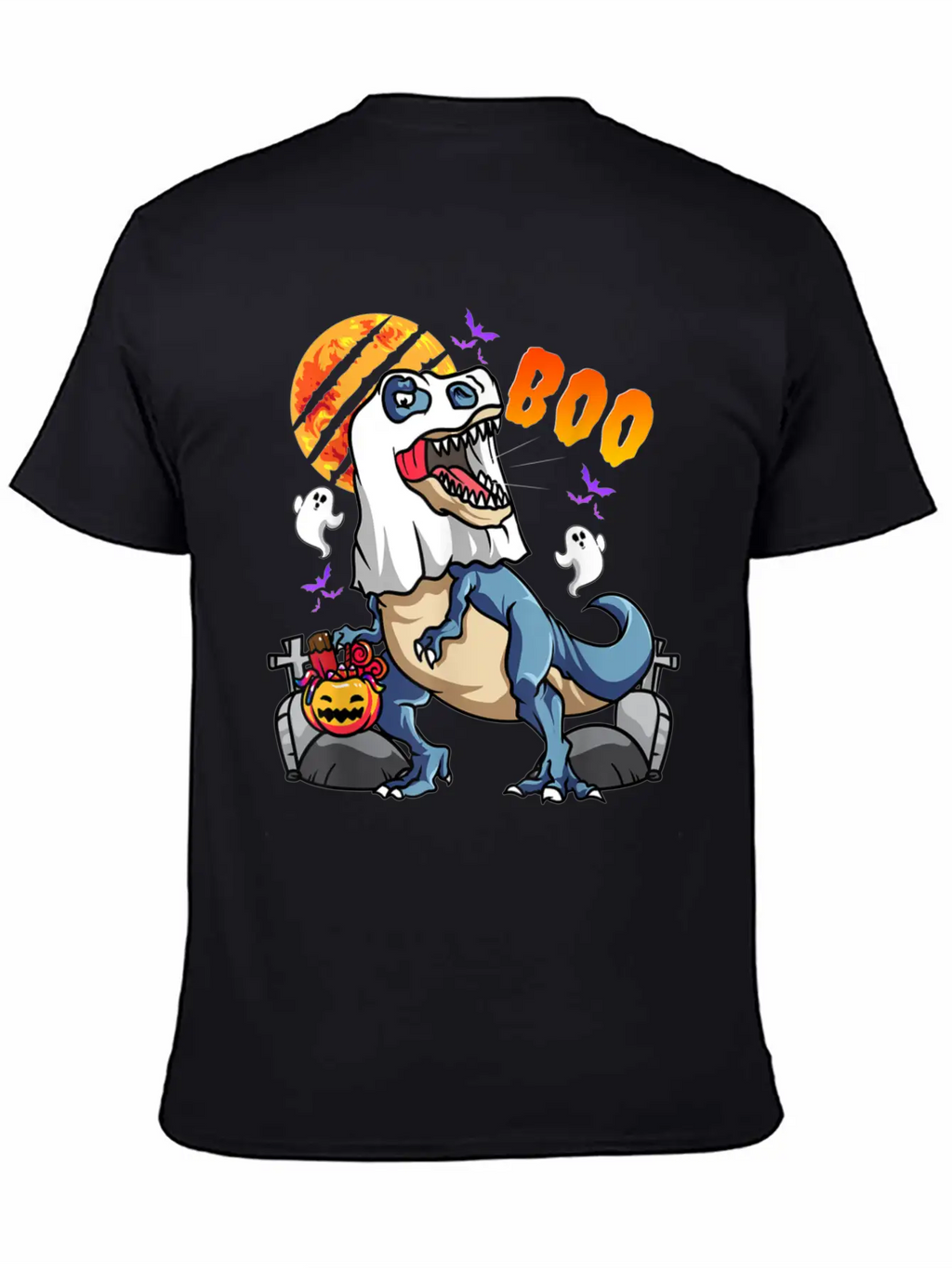 Rawrsome Rex Boo Halloween Clothing Casual Graphic T-Shirt – Simple And Comfortable Daily Wear