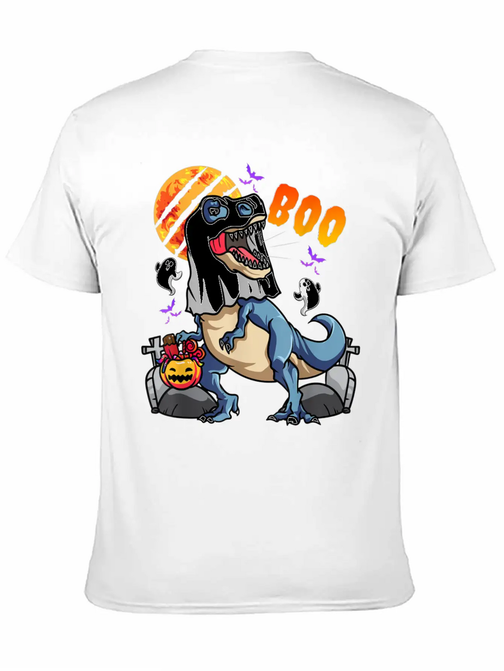 Rawrsome Rex Boo Halloween Clothing Casual Graphic T-Shirt – Simple And Comfortable Daily Wear
