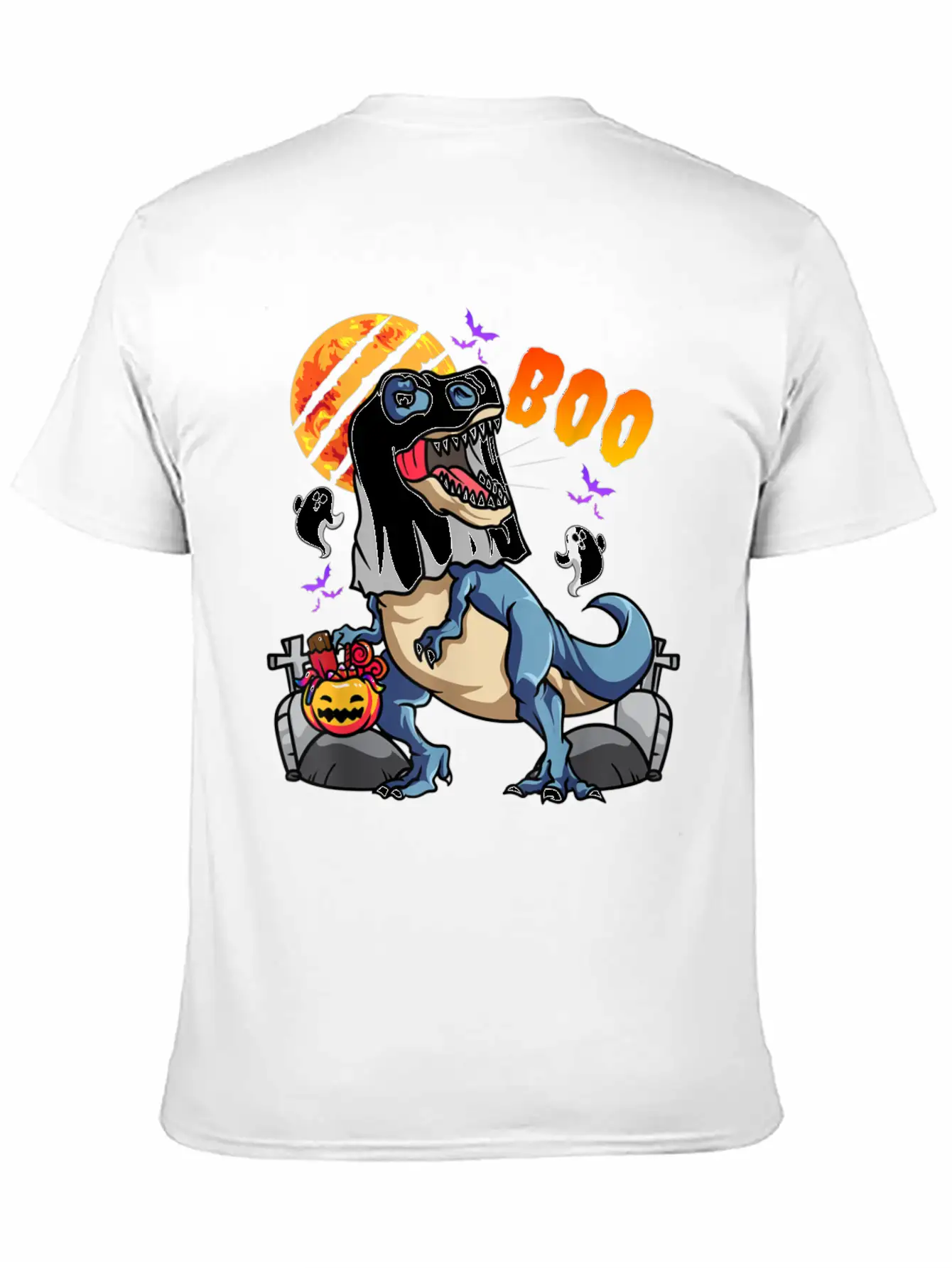 Rawrsome Rex Boo Halloween Clothing Casual Graphic T-Shirt – Simple And Comfortable Daily Wear