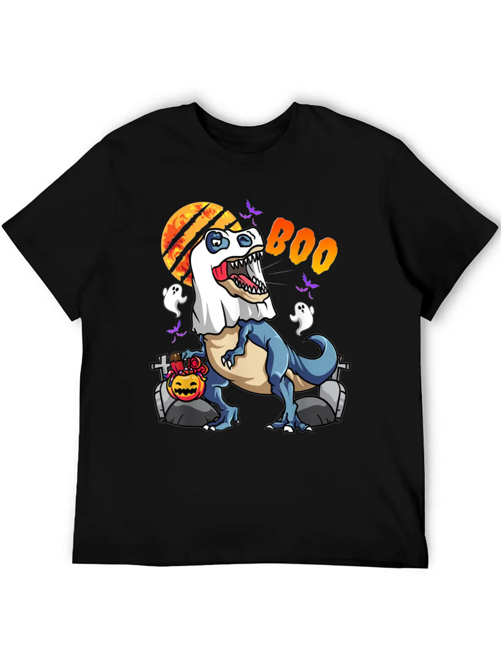 Rawrsome Rex Boo Halloween Clothing Casual Graphic T-Shirt – Simple And Comfortable Daily Wear