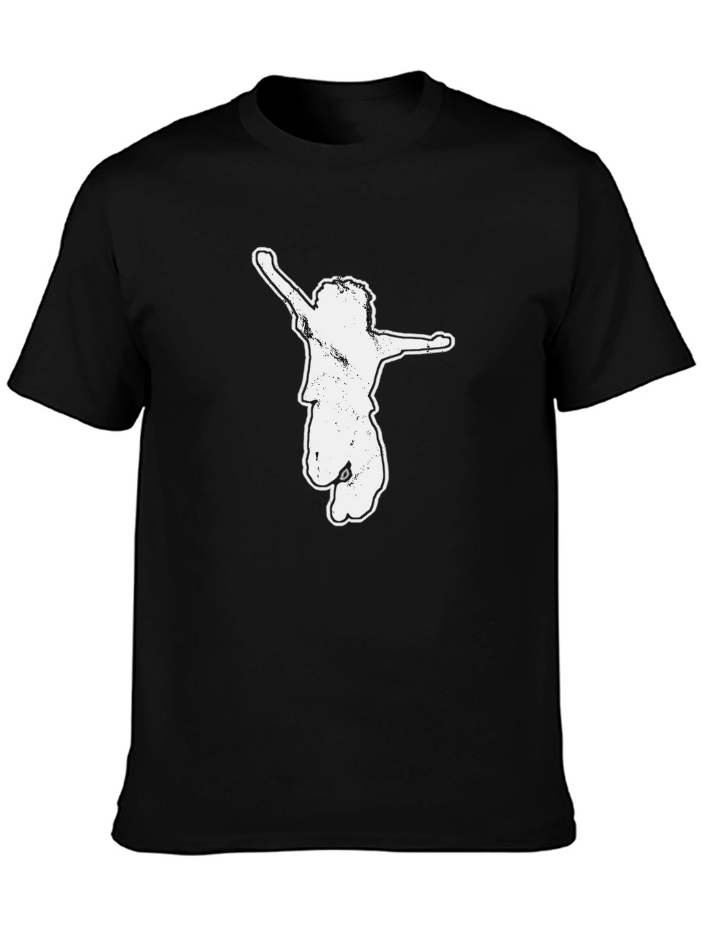 Black Graphic Tee - Jumping Kid Design