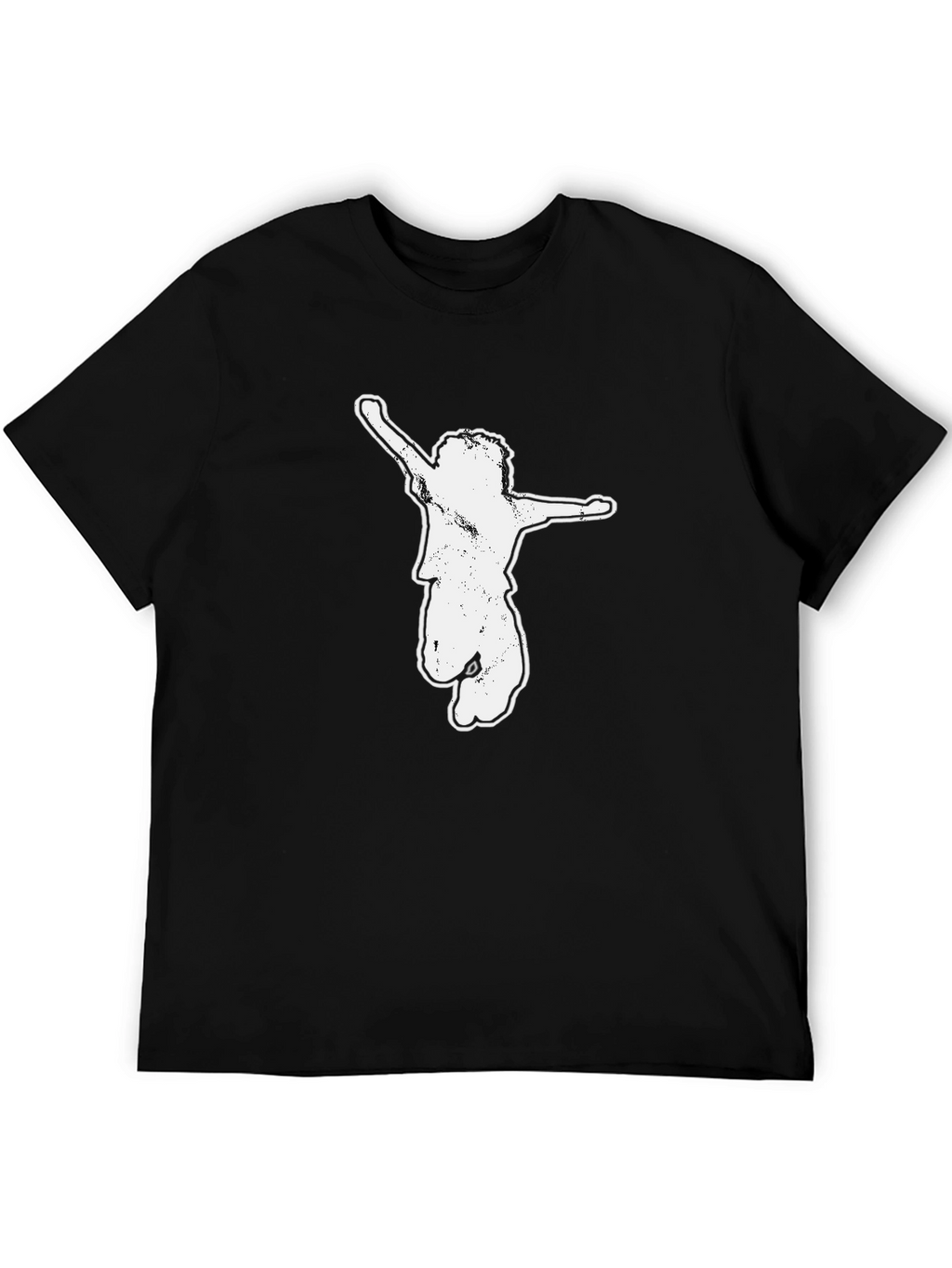 Black Graphic Tee - Jumping Kid Design