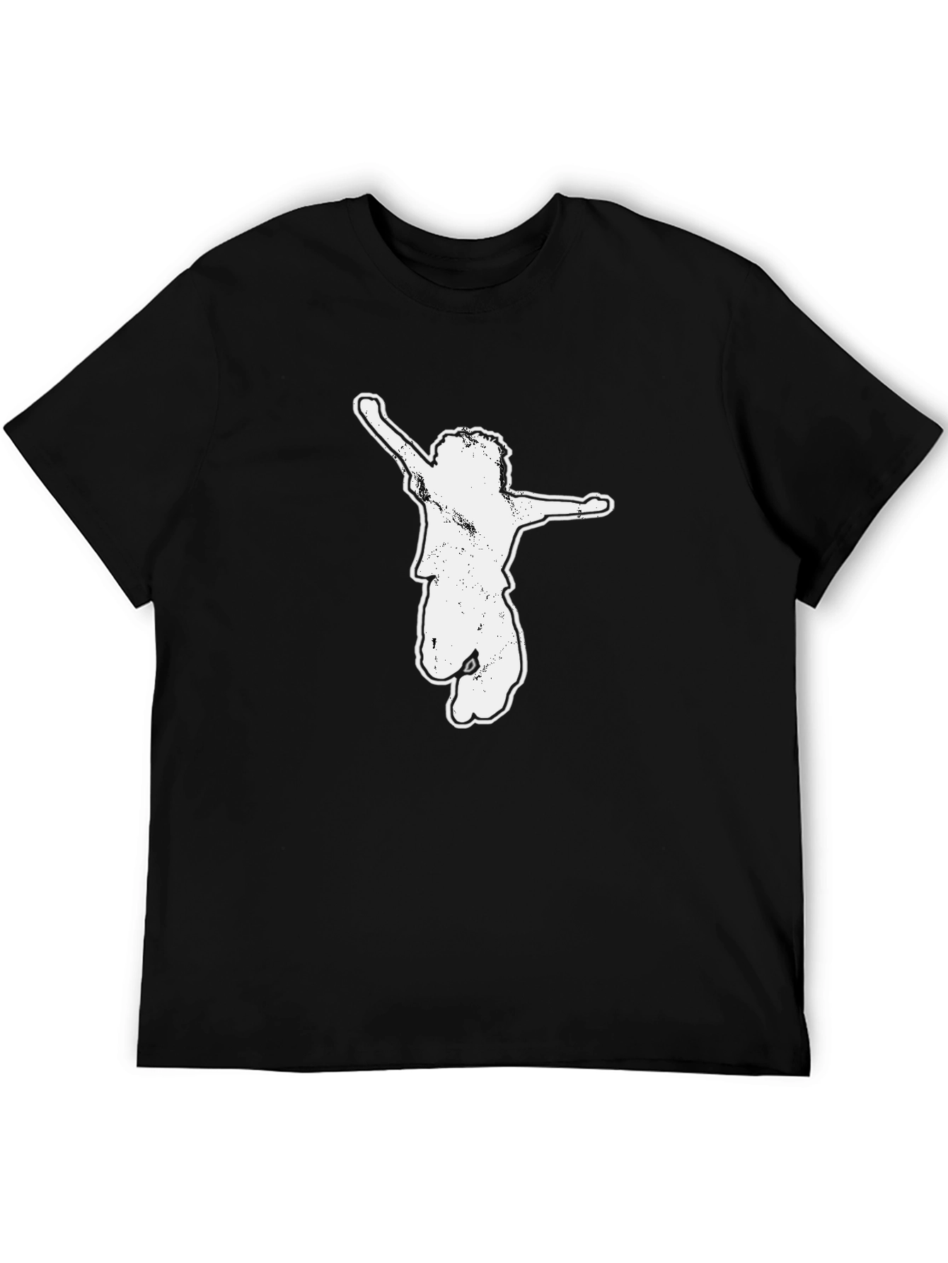 Black Graphic Tee - Jumping Kid Design