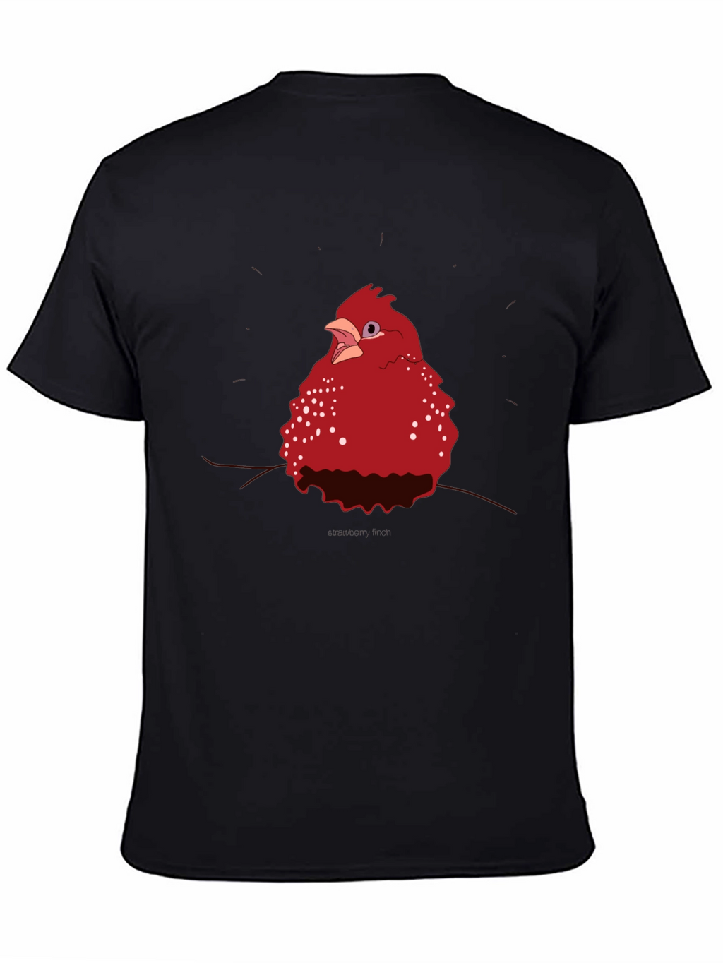 Red Bird Graphic Tee - Casual Black T-Shirt