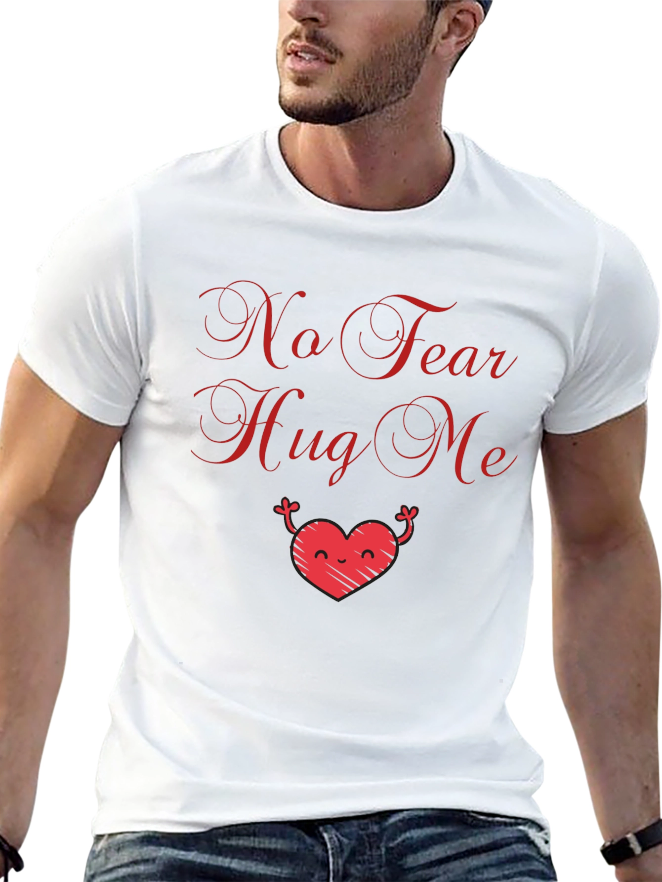 No Fear Hug Me Graphic Tee - Black
