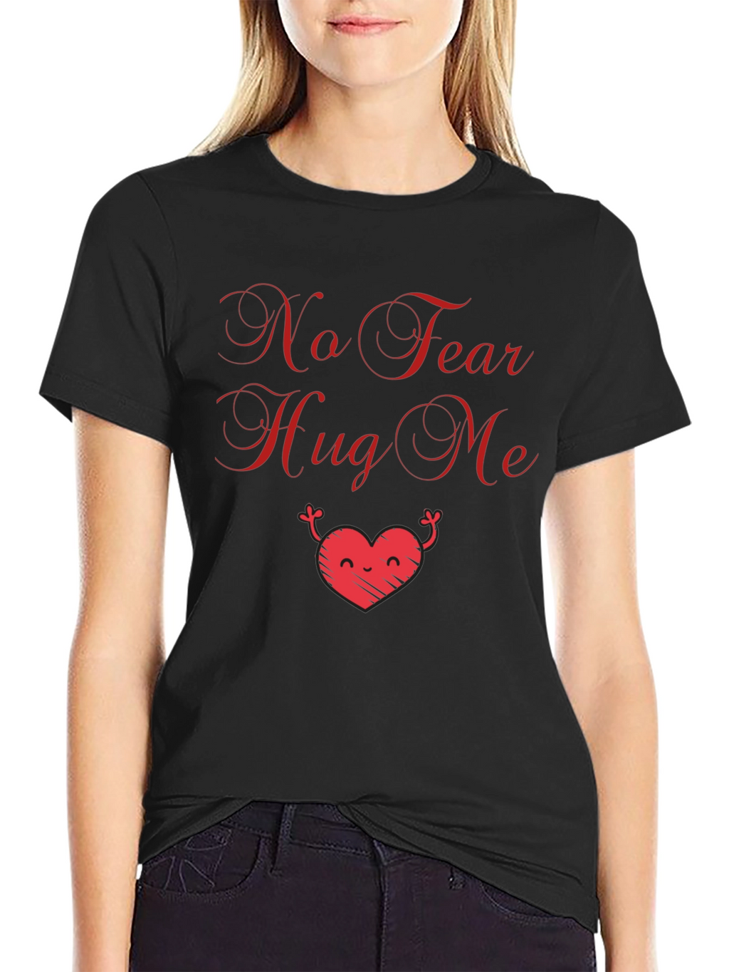 No Fear Hug Me Graphic Tee - Black