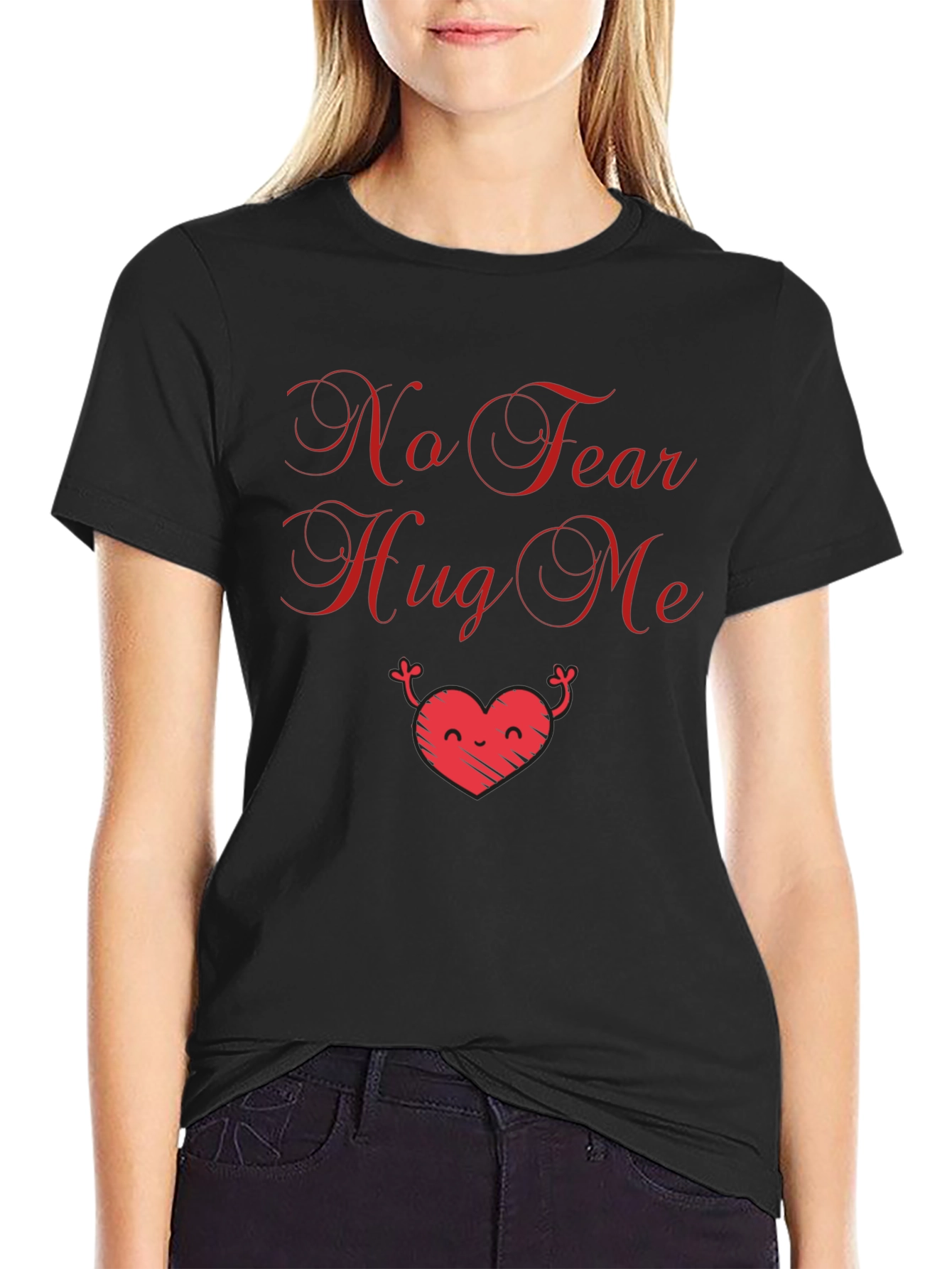 No Fear Hug Me Graphic Tee - Black