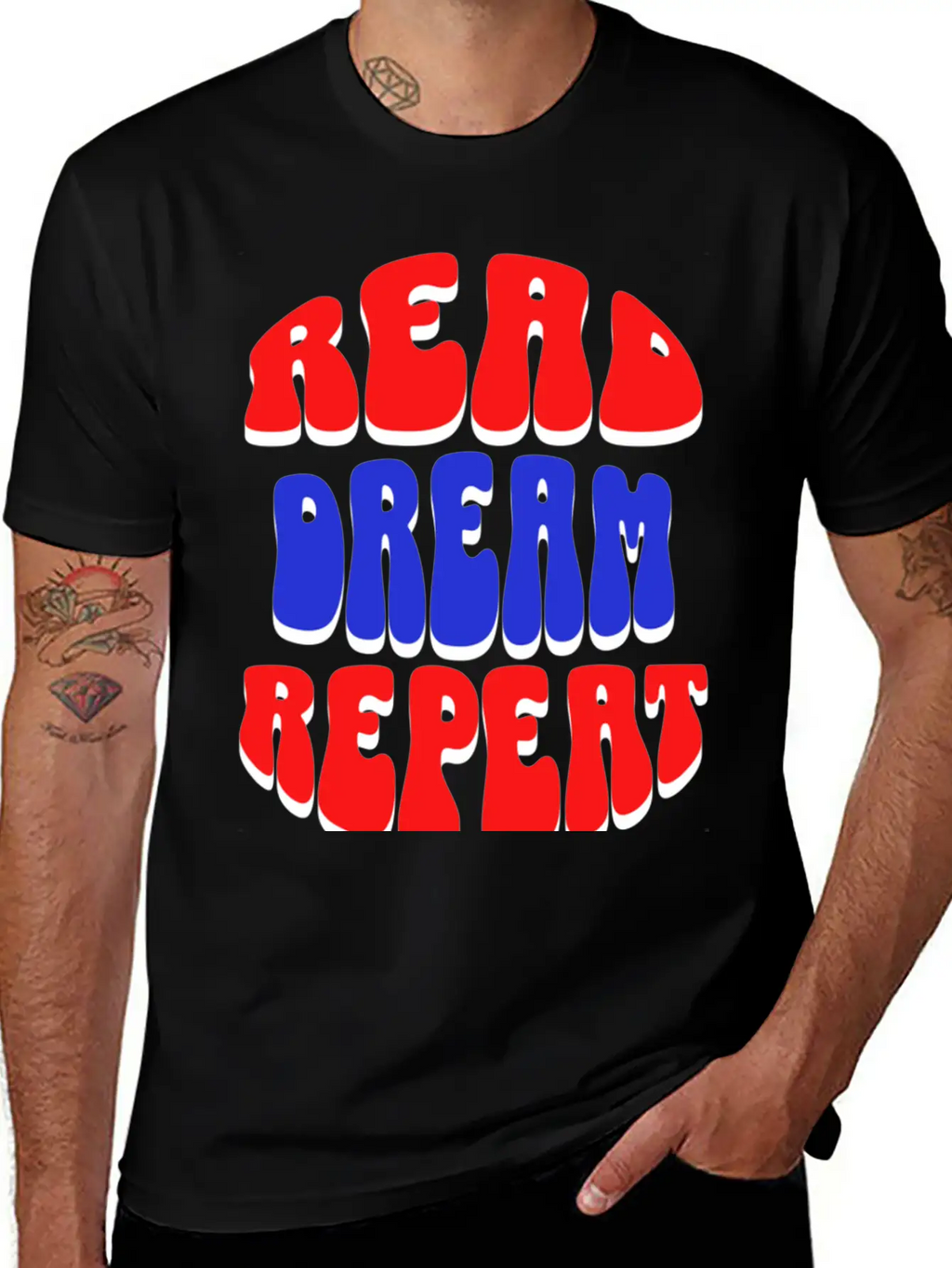 READ DREAM REPEAT Stylish Everyday T-Shirt – Unisex Basic Cotton Tee