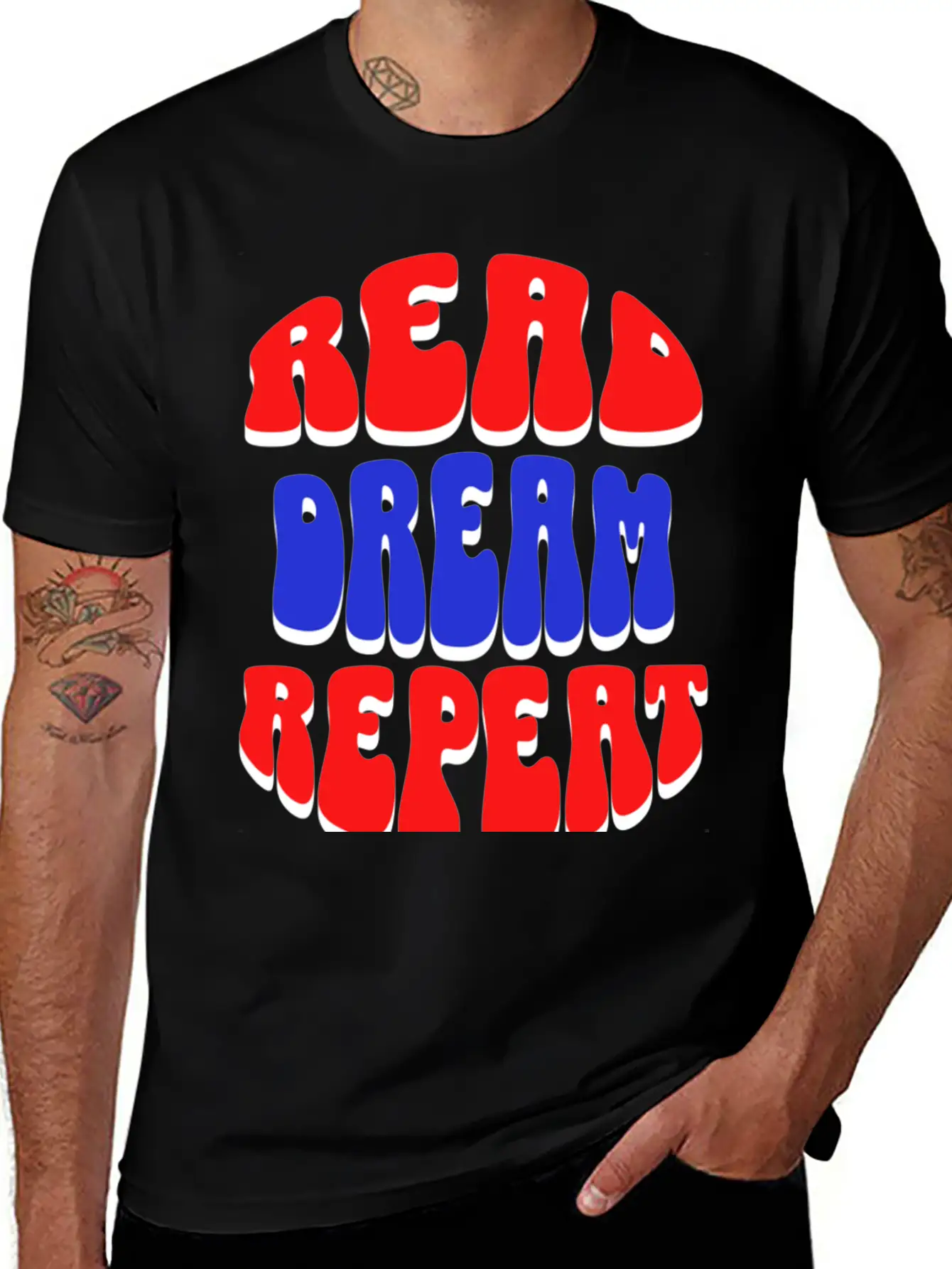 READ DREAM REPEAT Stylish Everyday T-Shirt – Unisex Basic Cotton Tee