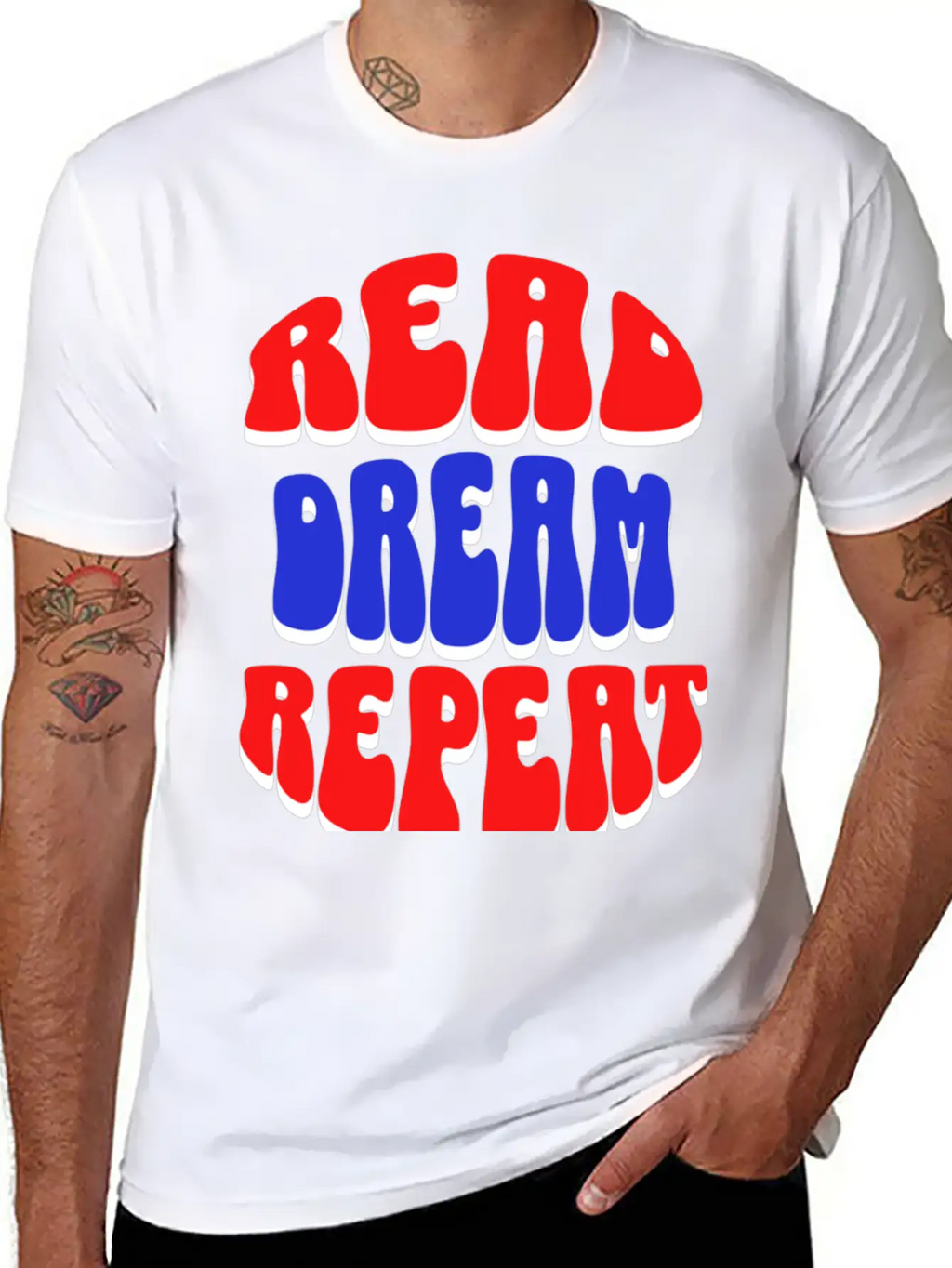 READ DREAM REPEAT Stylish Everyday T-Shirt – Unisex Basic Cotton Tee