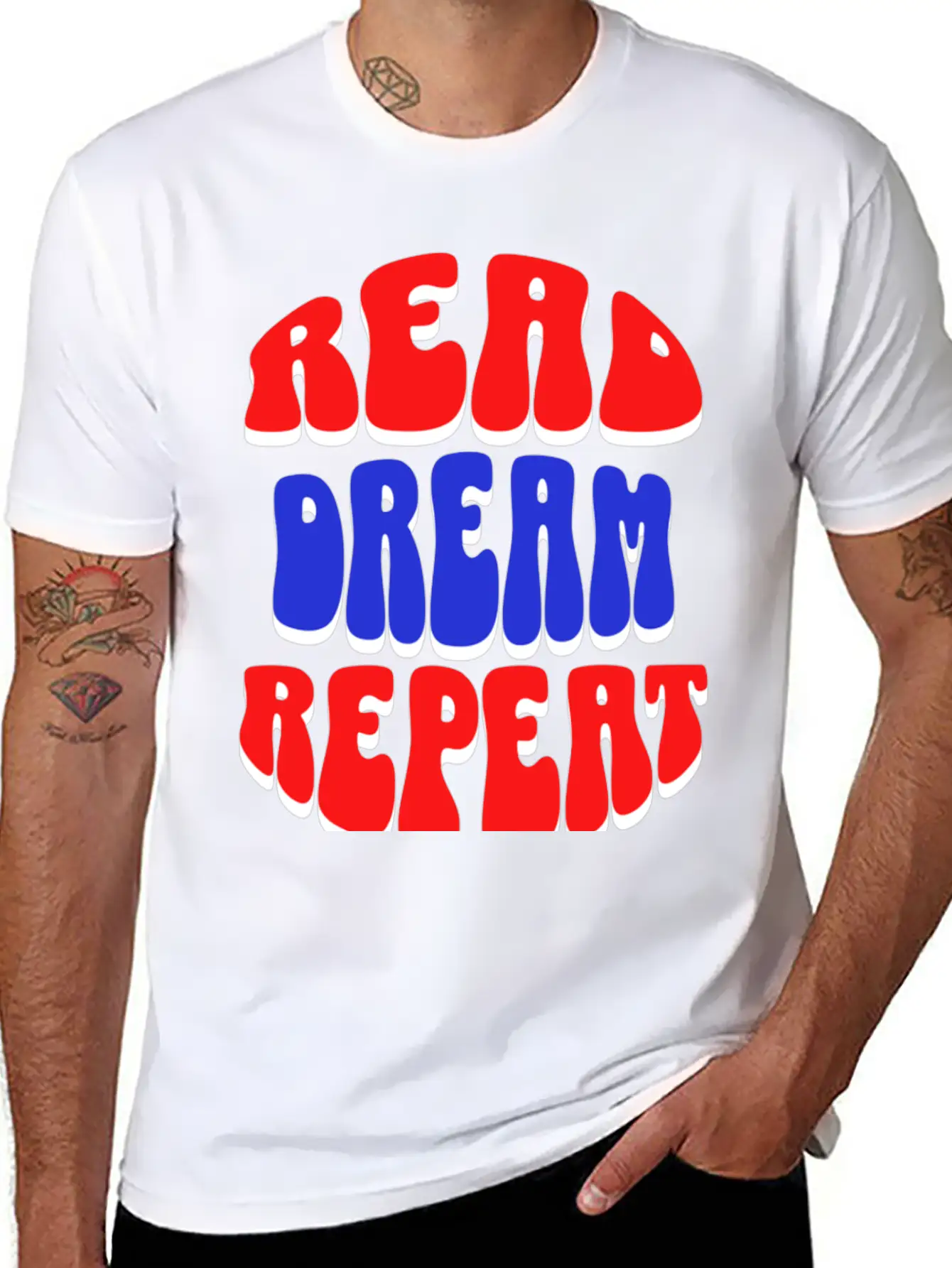 READ DREAM REPEAT Stylish Everyday T-Shirt – Unisex Basic Cotton Tee