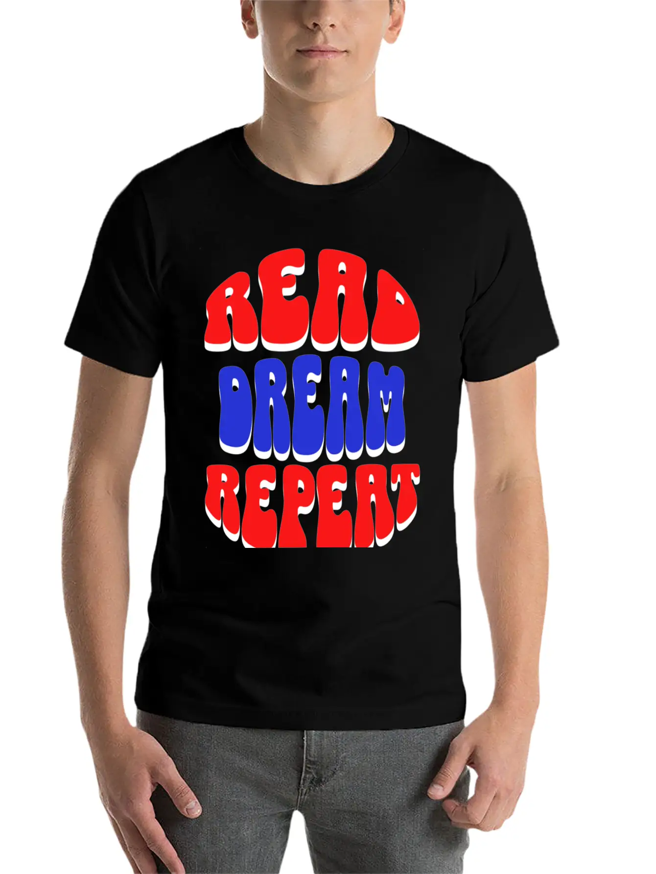 READ DREAM REPEAT Stylish Everyday T-Shirt – Unisex Basic Cotton Tee