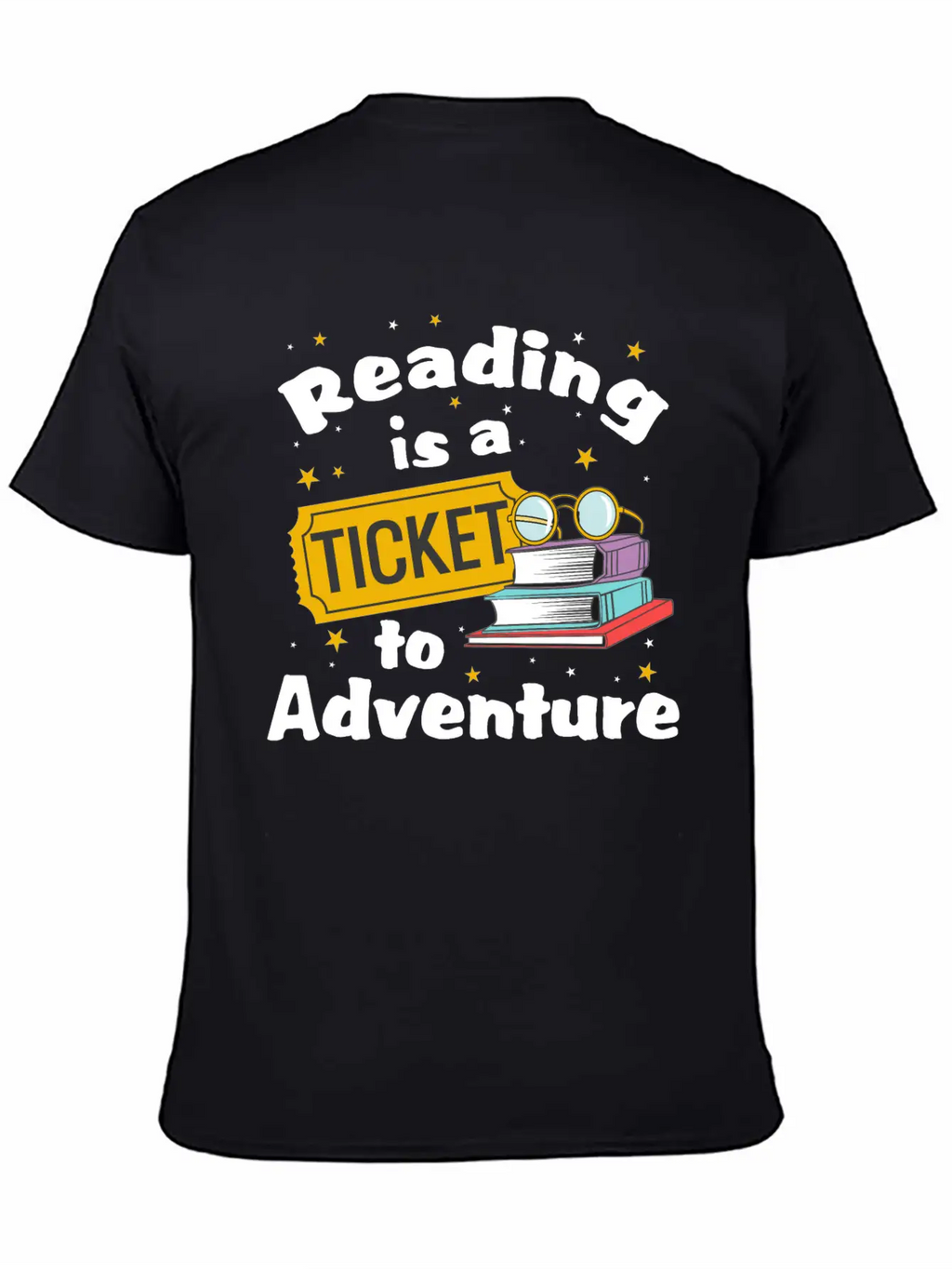 Reading Adventure Read Books Library Ticket Unisex Casual T-Shirt – Clean Design For Daily Comfort